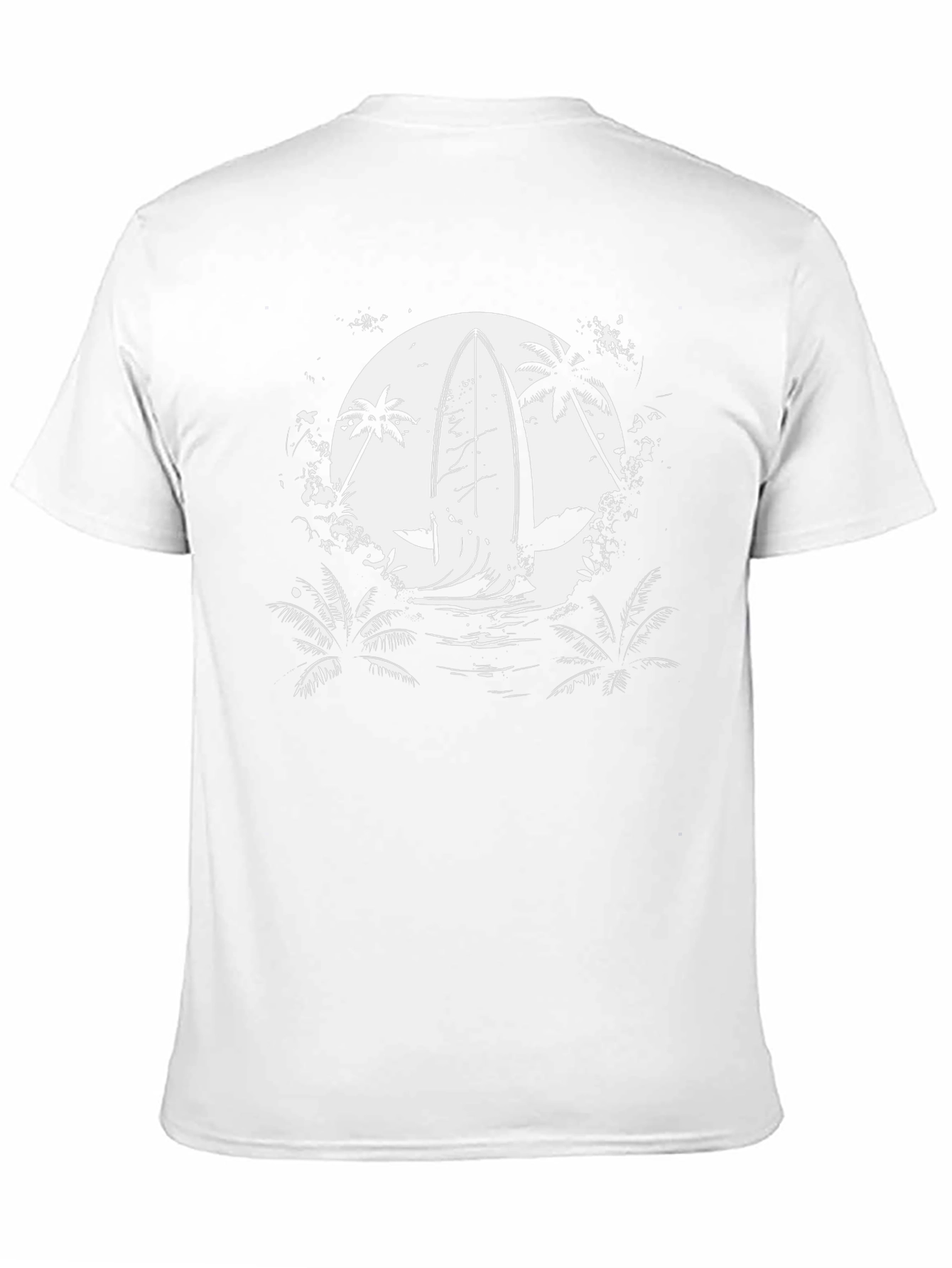 Surfboard Moon Graphic Tee - Black Cotton T-Shirt