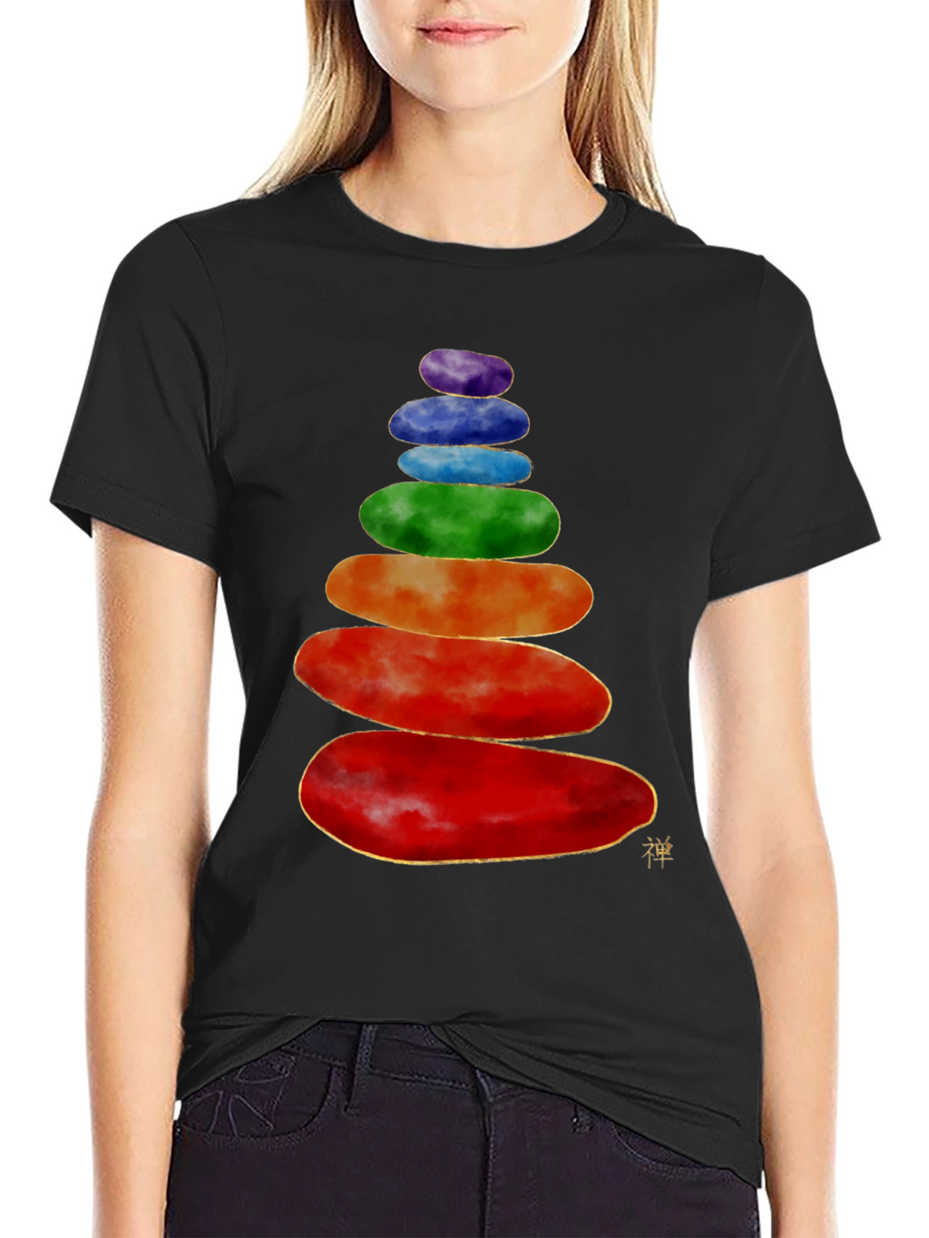 Stacked Stones T-Shirt - Zen Balance Design