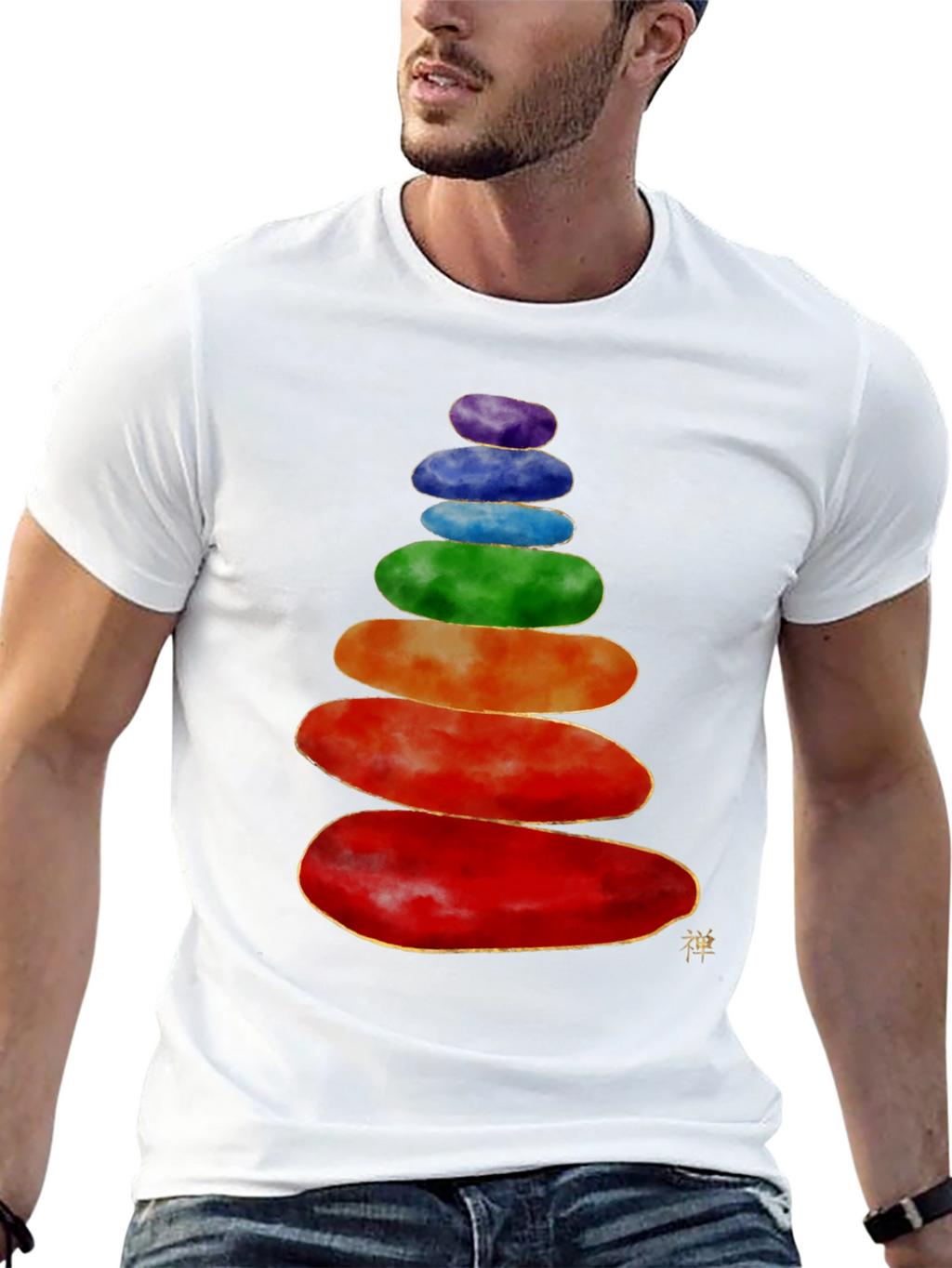 Stacked Stones T-Shirt - Zen Balance Design