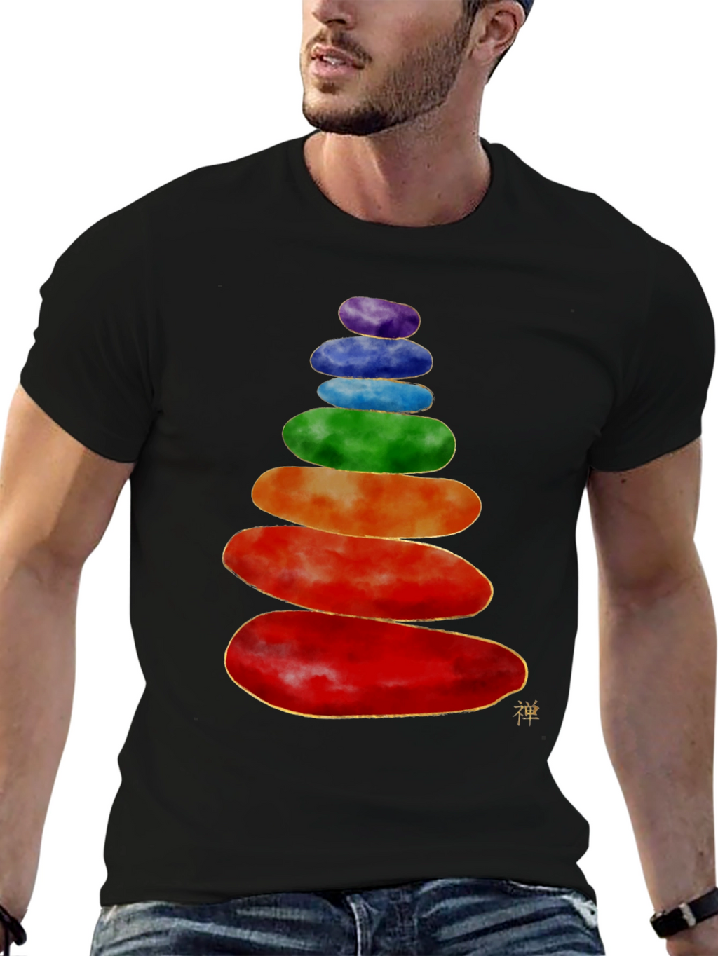 Stacked Stones T-Shirt - Zen Balance Design