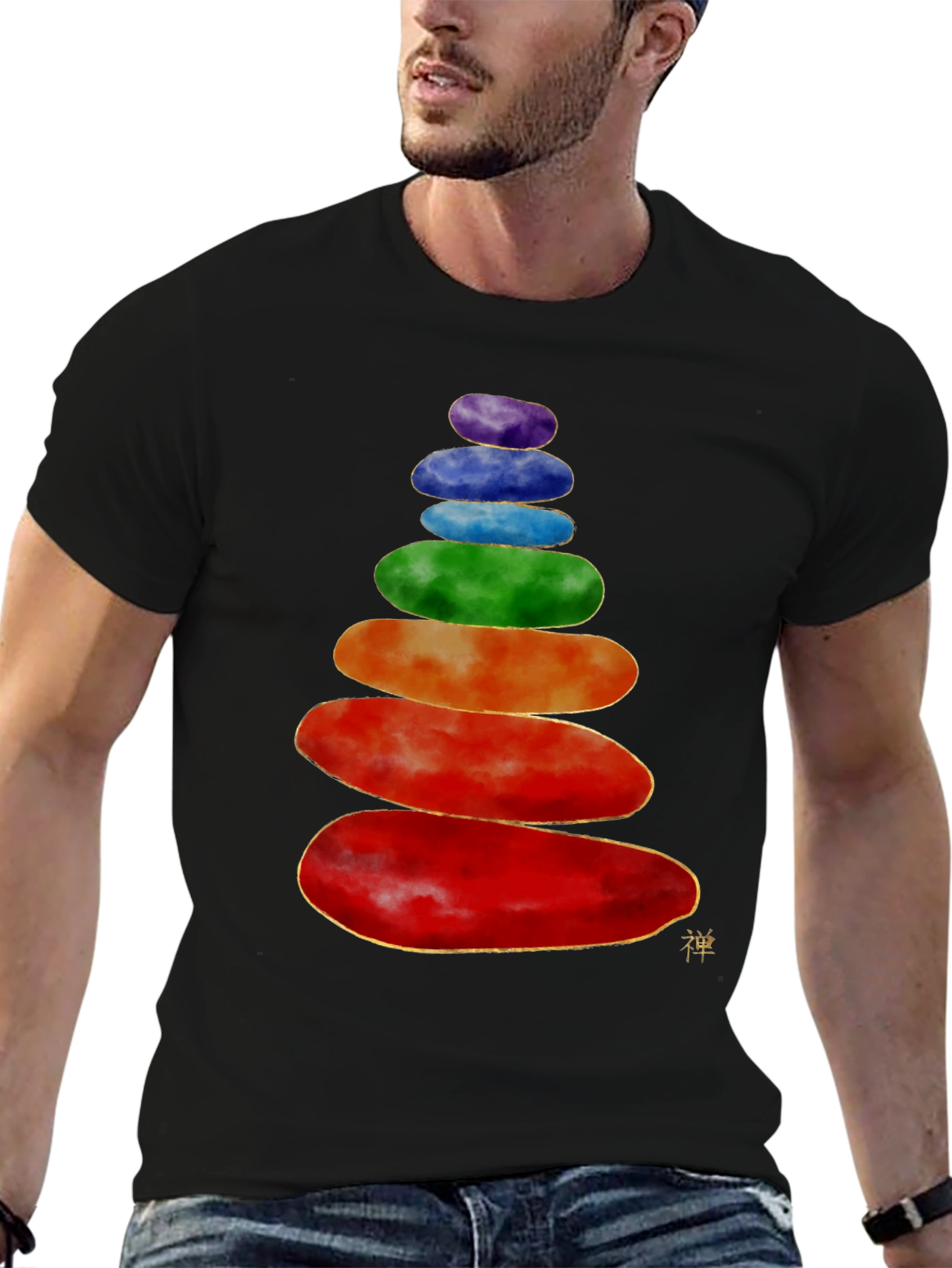 Stacked Stones T-Shirt - Zen Balance Design