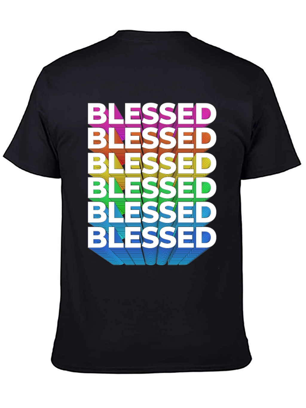 Blessed Rainbow Graphic Tee - Black