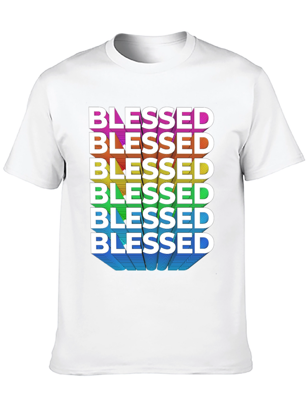Blessed Rainbow Graphic Tee - Black