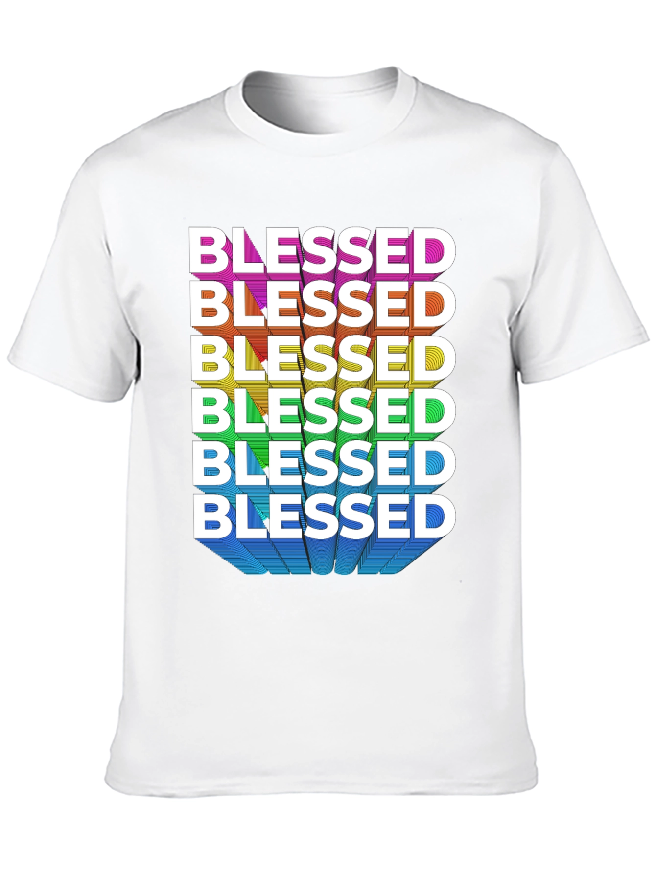Blessed Rainbow Graphic Tee - Black