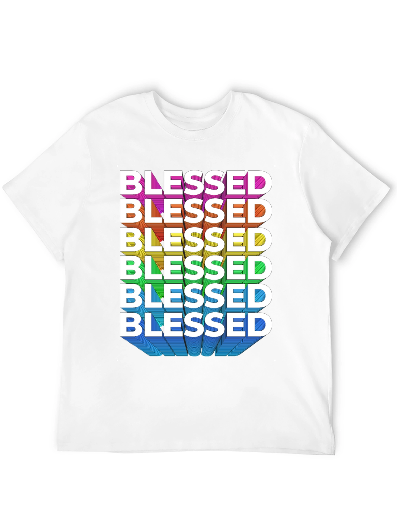 Blessed Rainbow Graphic Tee - Black