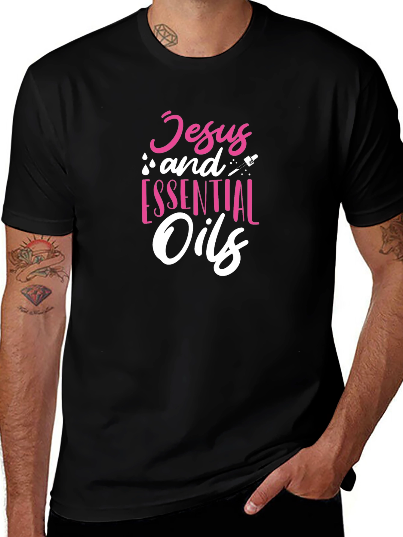 Jesus and Essential Oils Graphic T-Shirt