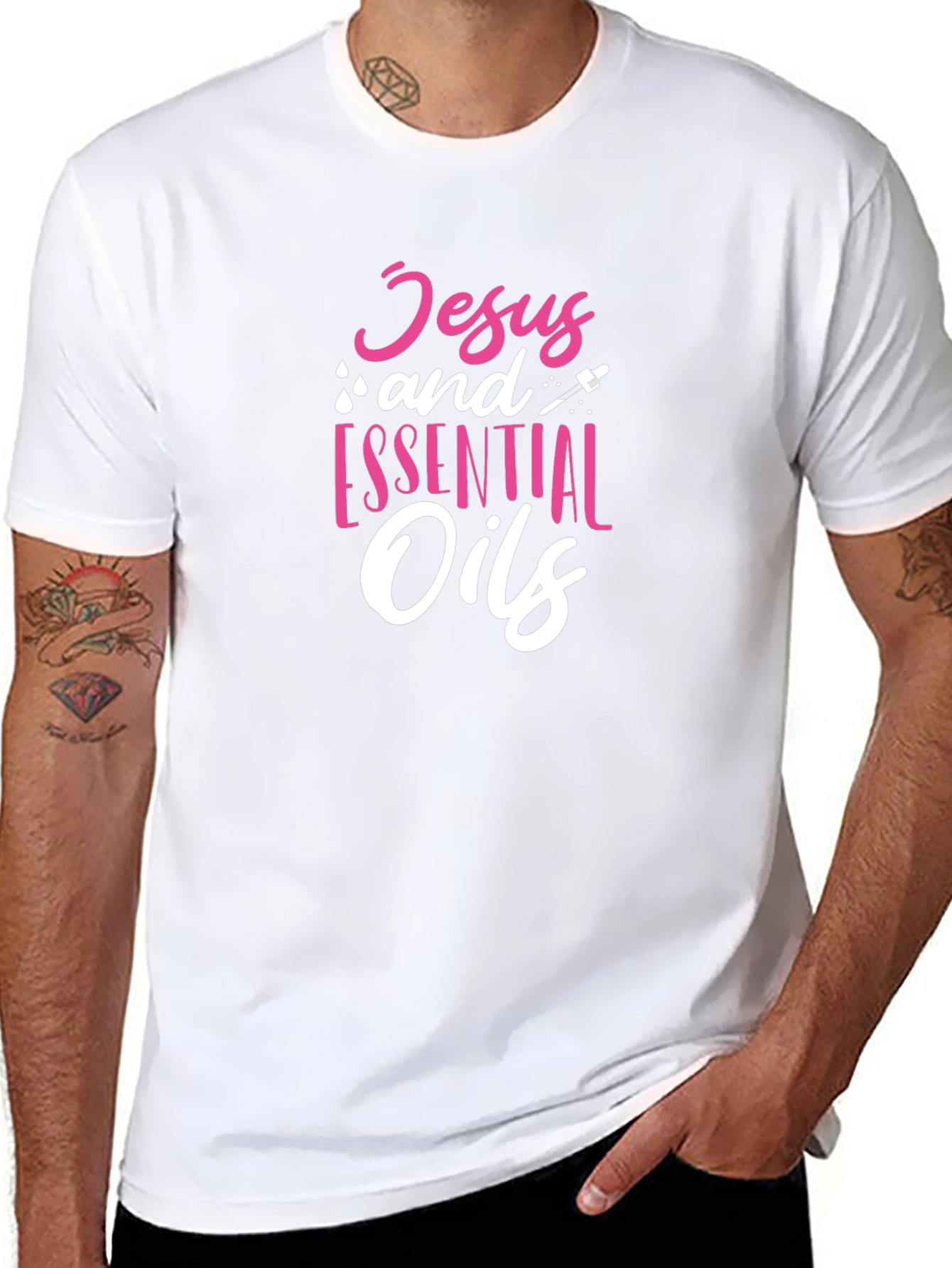 Jesus and Essential Oils Graphic T-Shirt