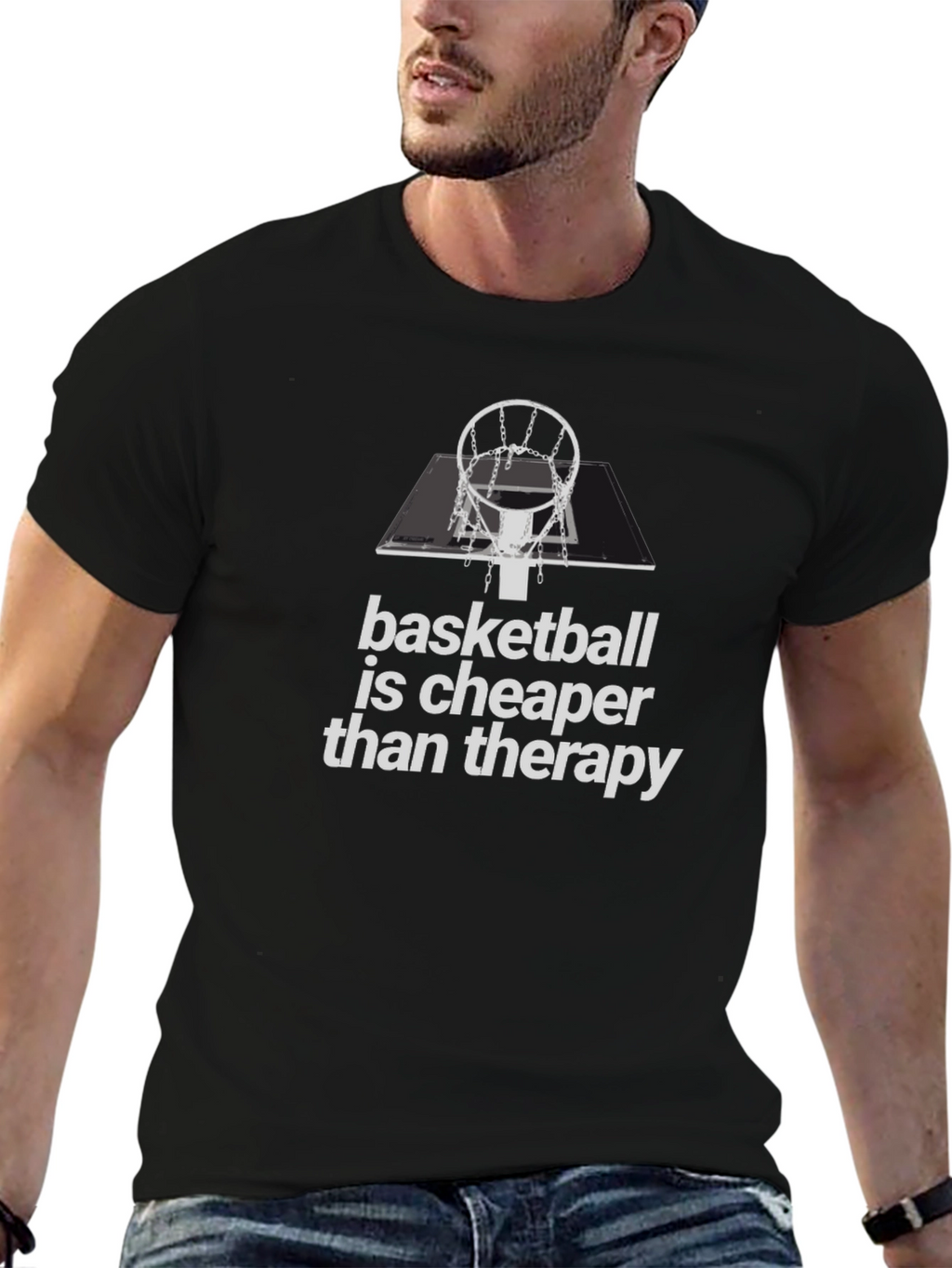 Basketball is Cheaper Than Therapy Graphic Tee