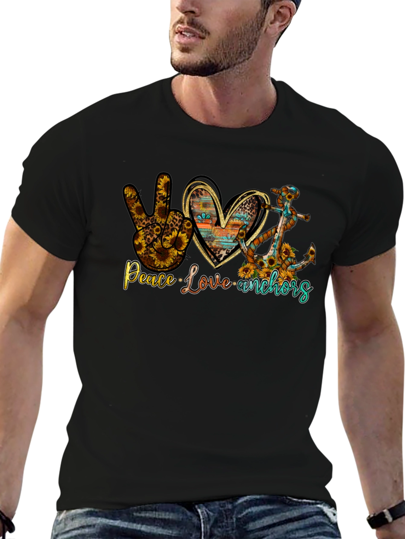 Peace Love Anchors Graphic T-Shirt