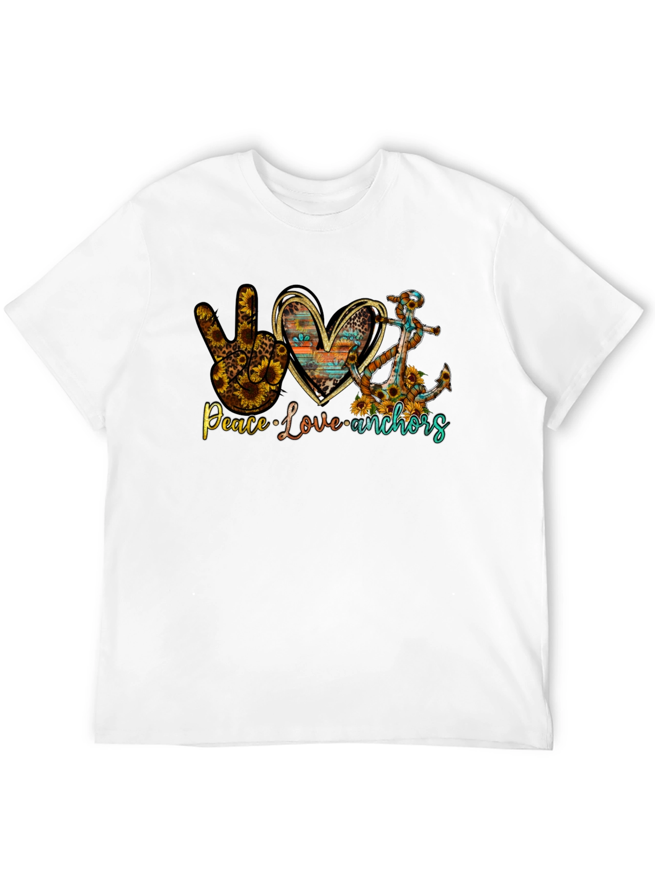 Peace Love Anchors Graphic T-Shirt