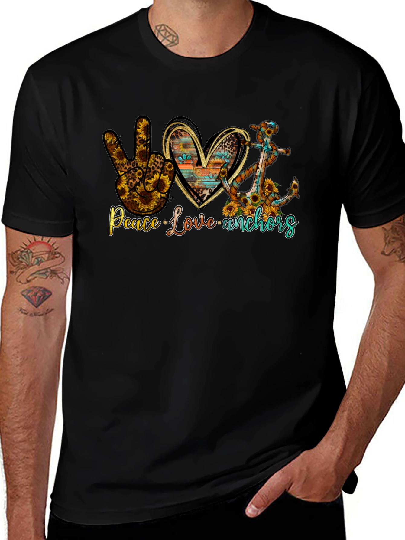 Peace Love Anchors Graphic T-Shirt
