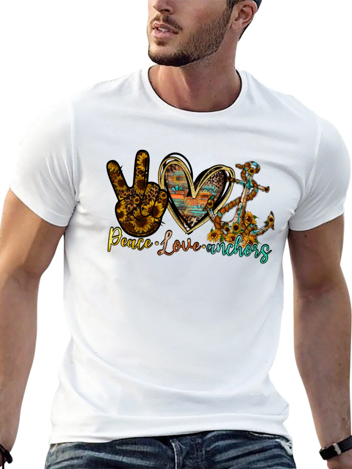 Peace Love Anchors Graphic T-Shirt