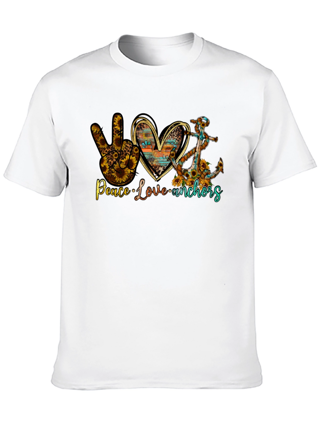 Peace Love Anchors Graphic T-Shirt