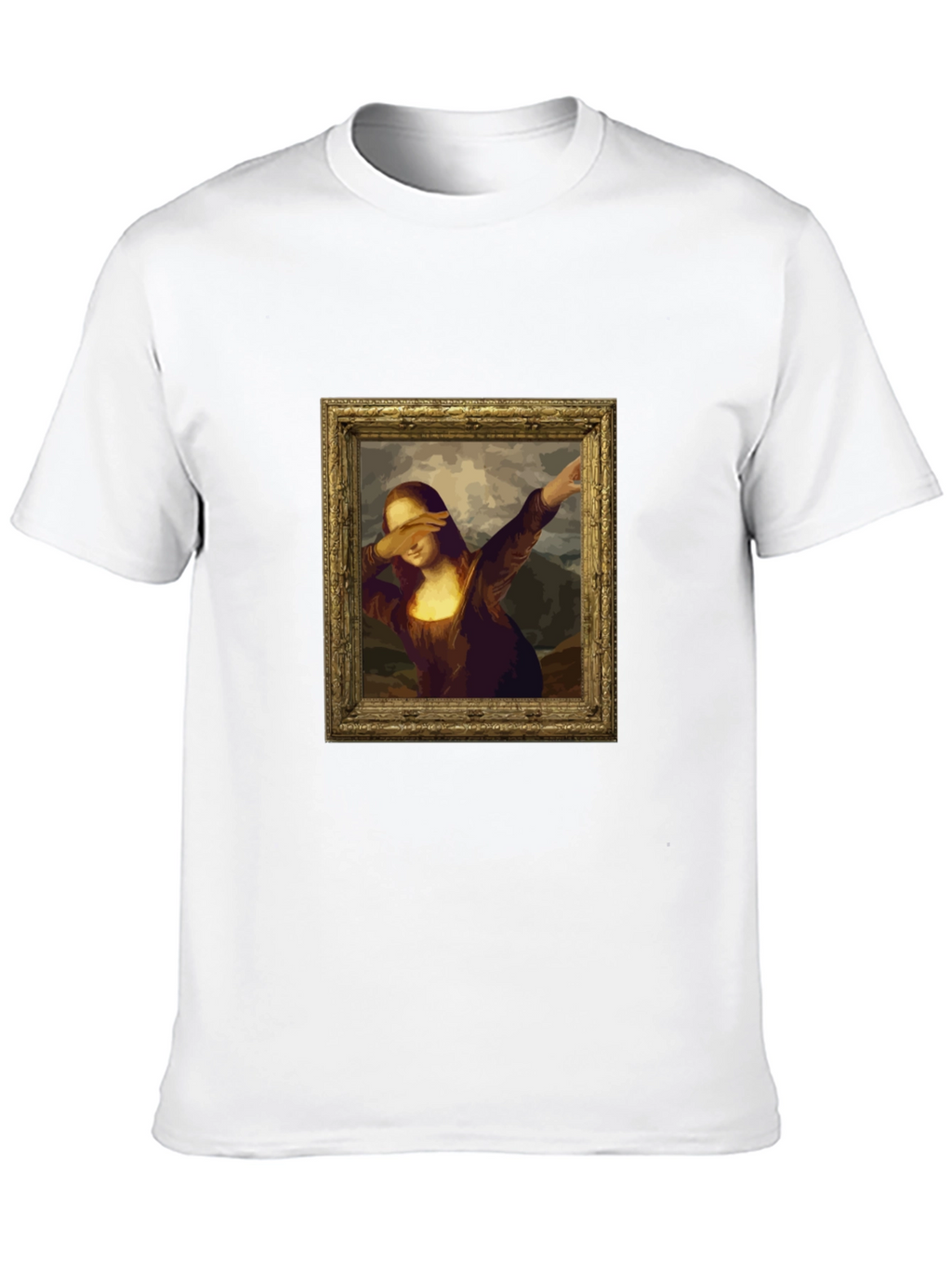 Dabbing Mona Lisa Graphic Tee - Black