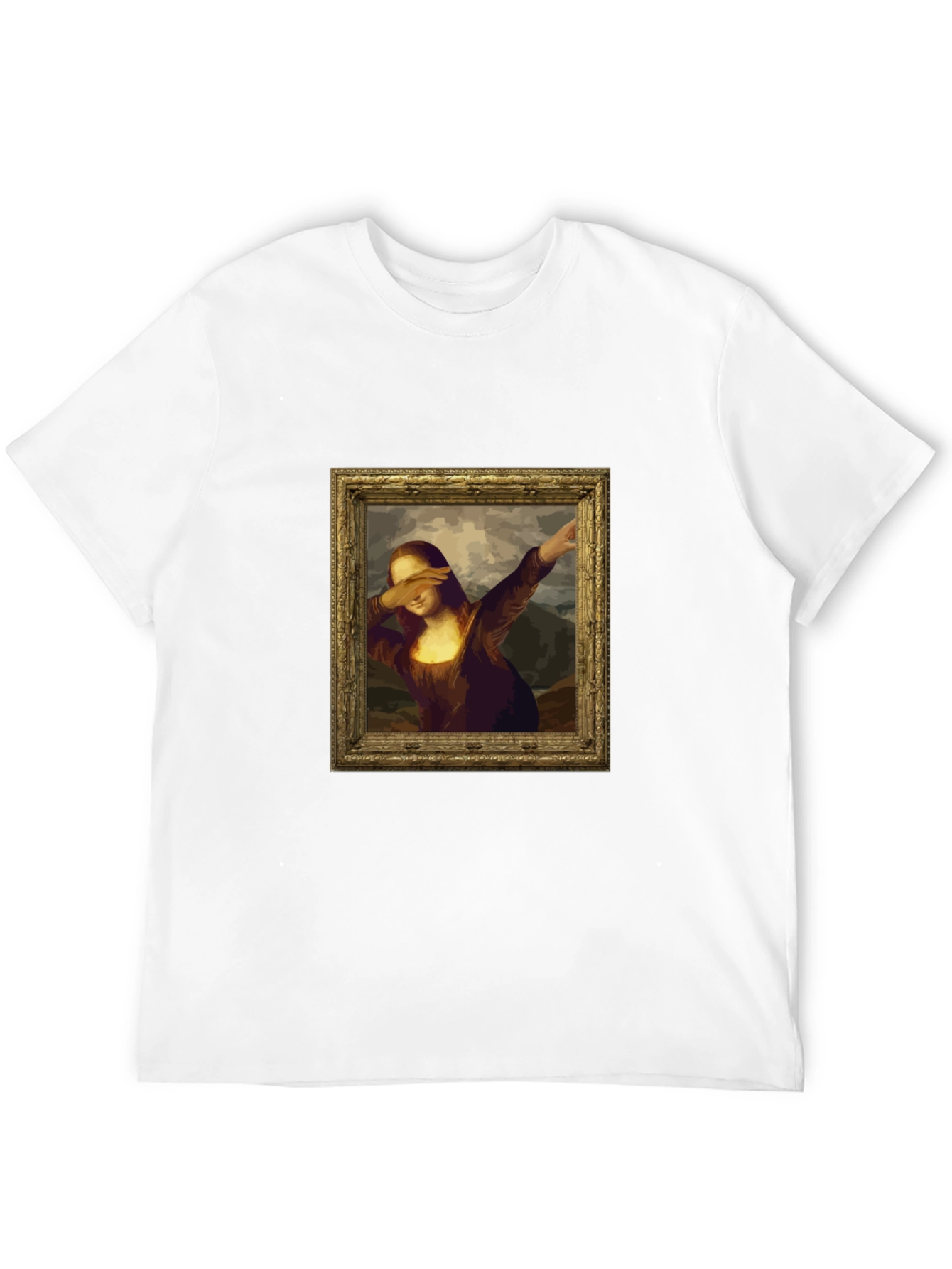 Dabbing Mona Lisa Graphic Tee - Black
