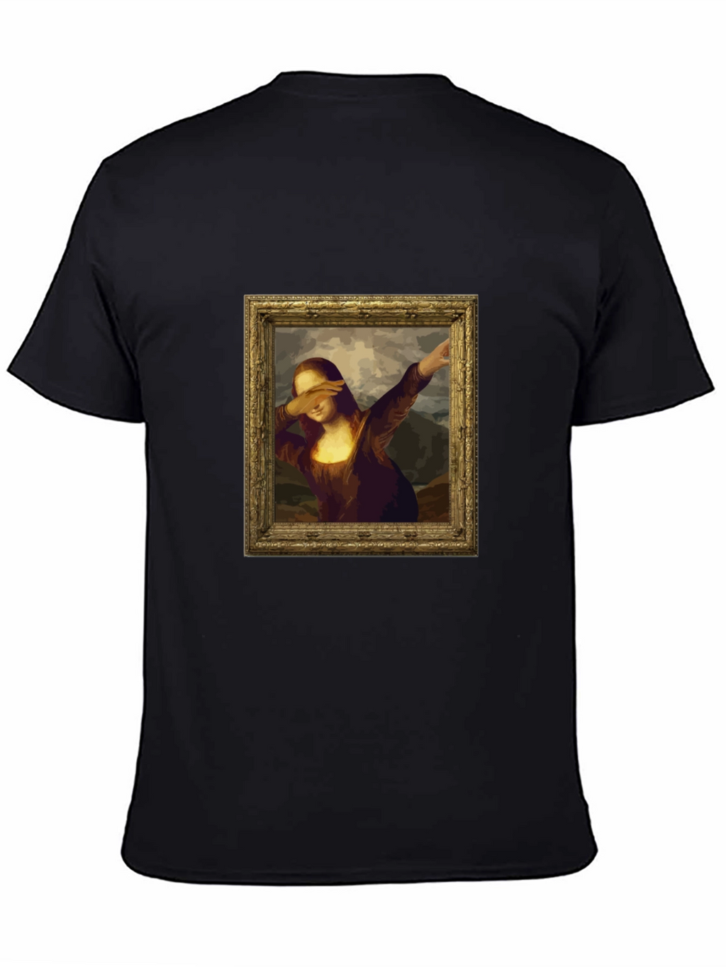 Dabbing Mona Lisa Graphic Tee - Black