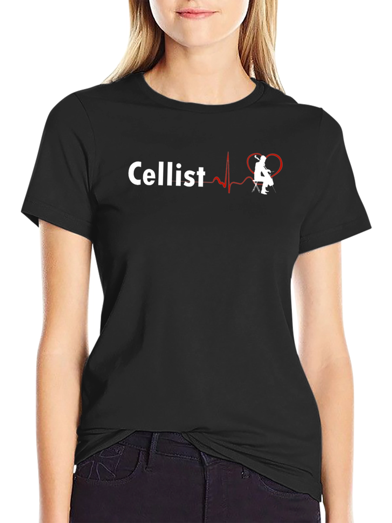 Cellist Heartbeat T-Shirt - Music Lover Gift
