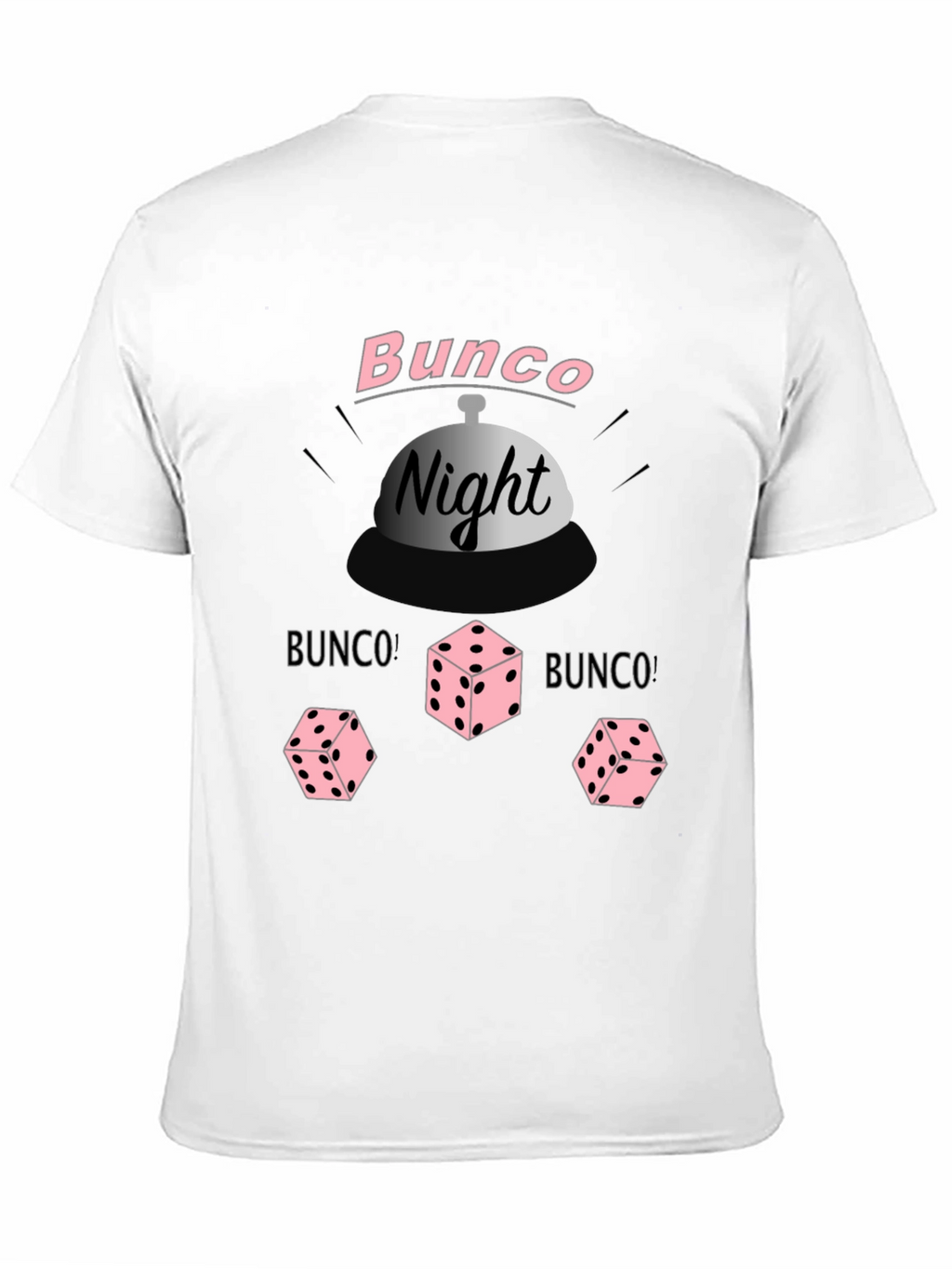 Bunco Night Black T-Shirt with Dice Graphic