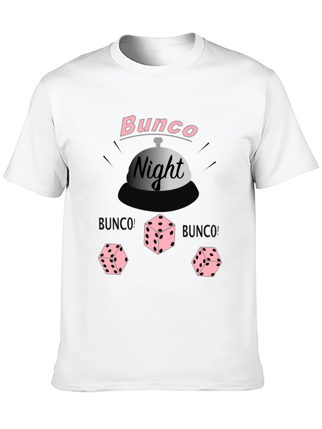 Bunco Night Black T-Shirt with Dice Graphic