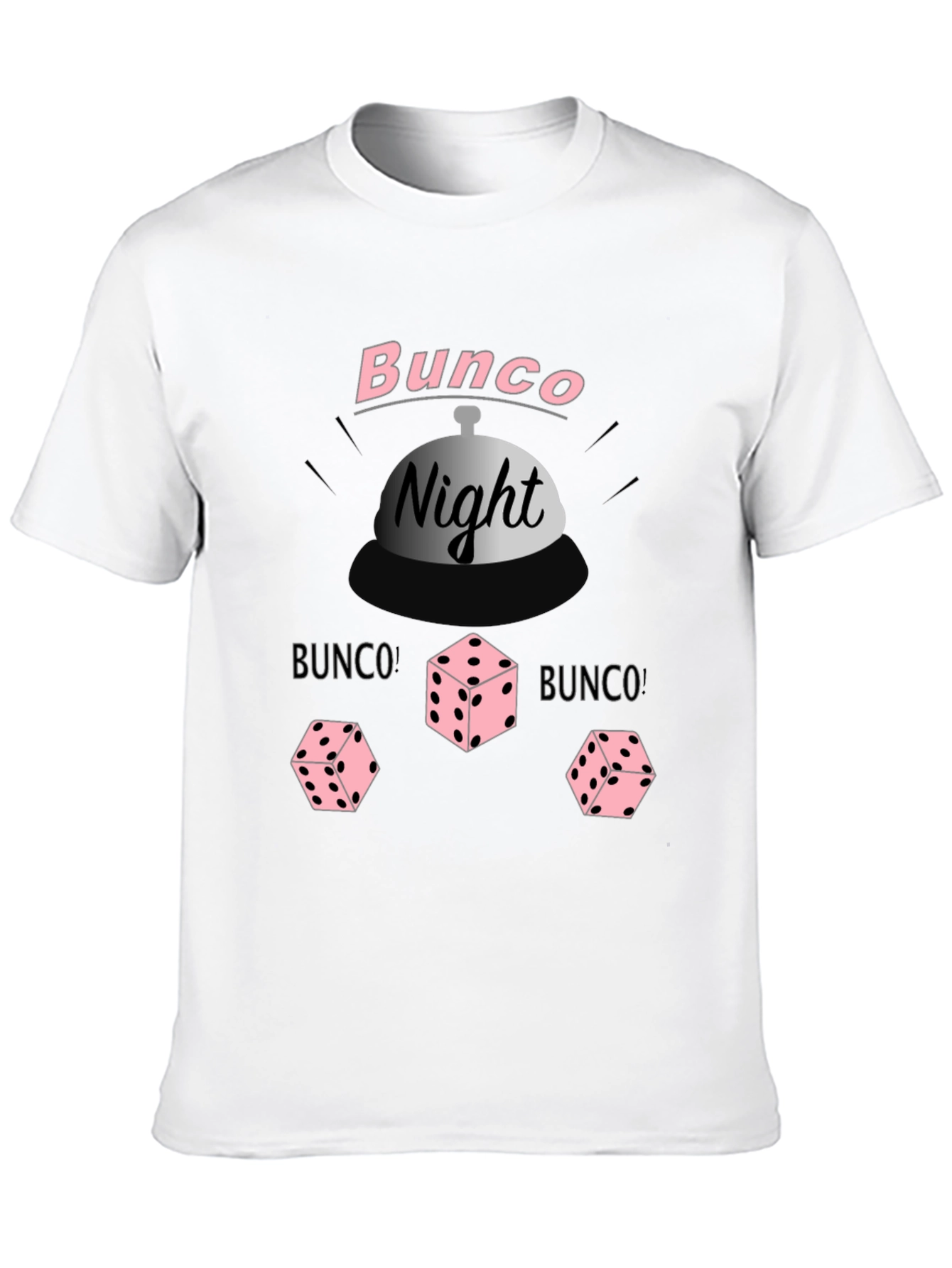 Bunco Night Black T-Shirt with Dice Graphic