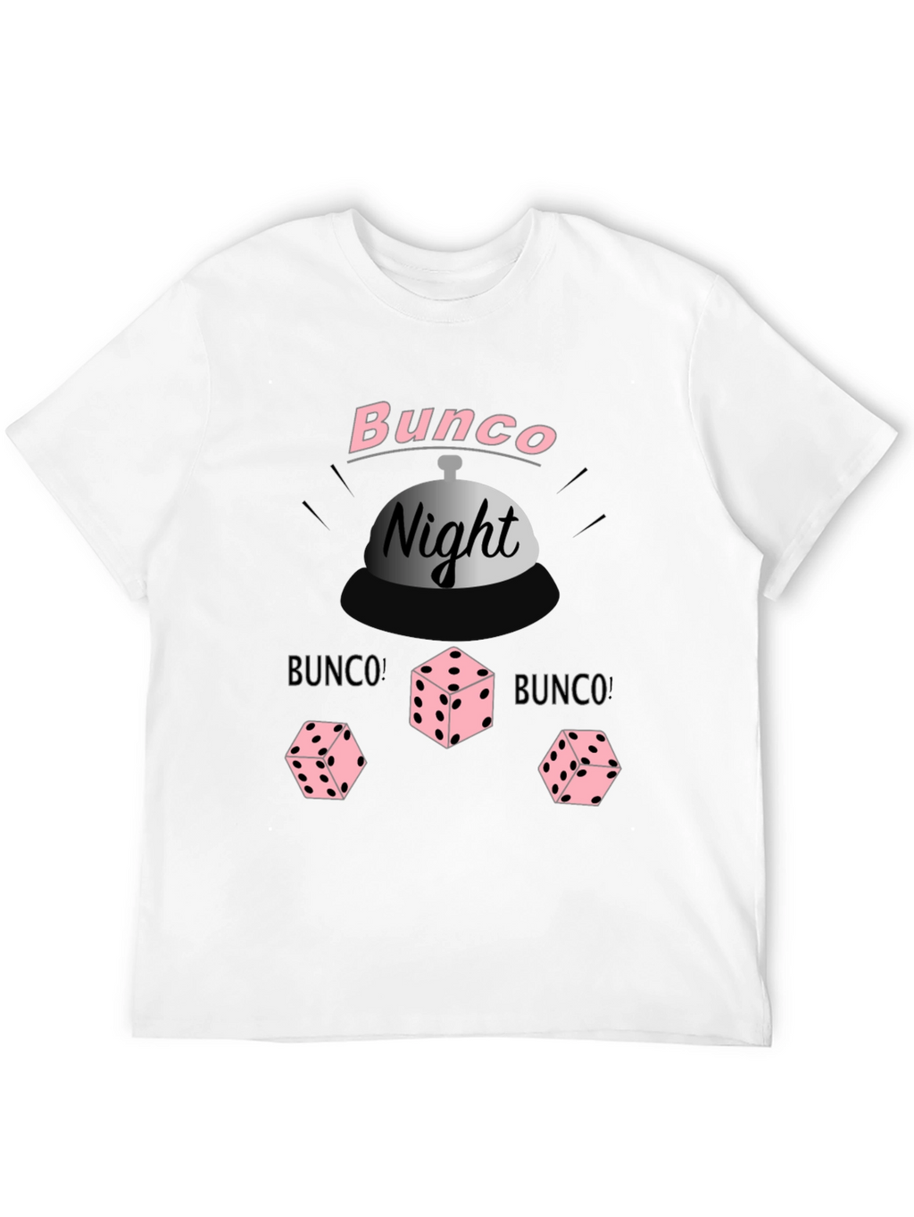 Bunco Night Black T-Shirt with Dice Graphic