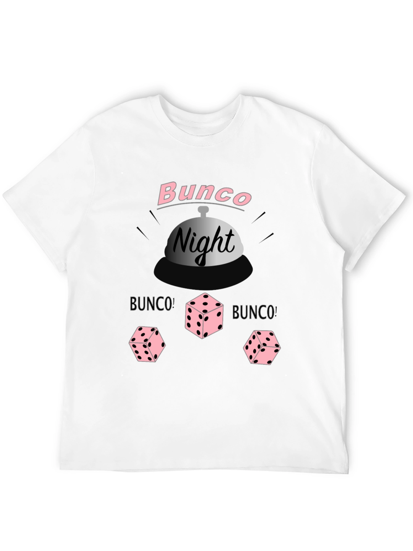 Bunco Night Black T-Shirt with Dice Graphic