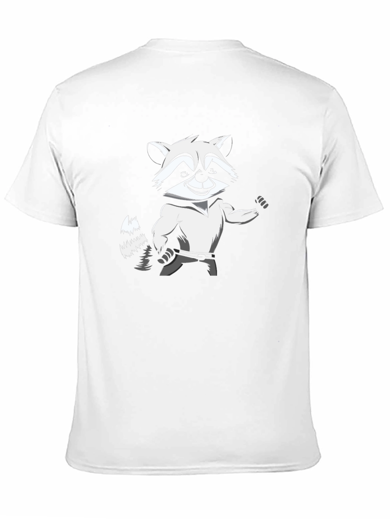 Raccoon Cartoon Graphic Tee - Black