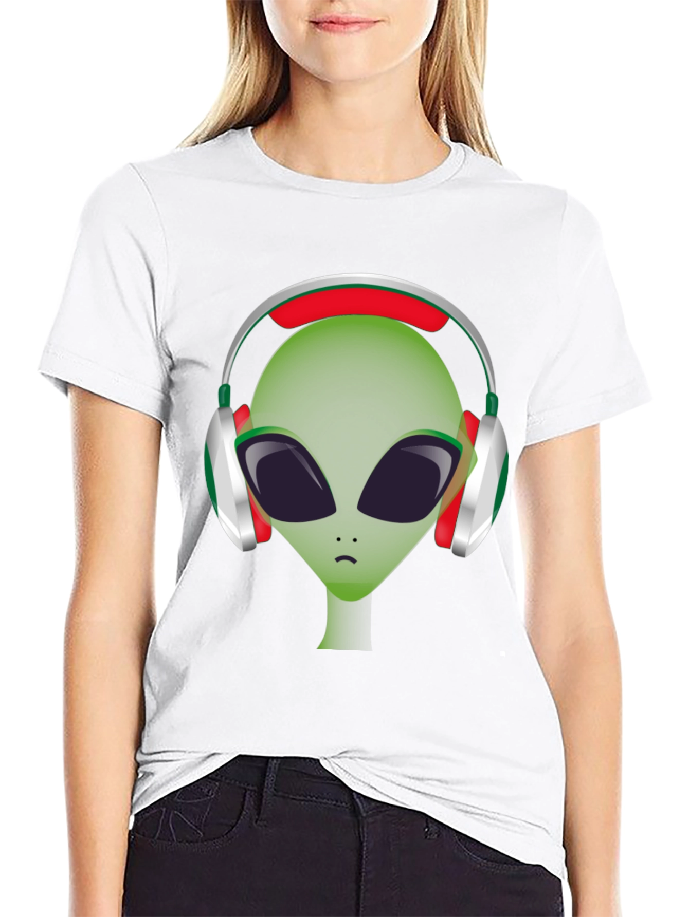 Alien DJ T-Shirt - Green Headphone Graphic Tee