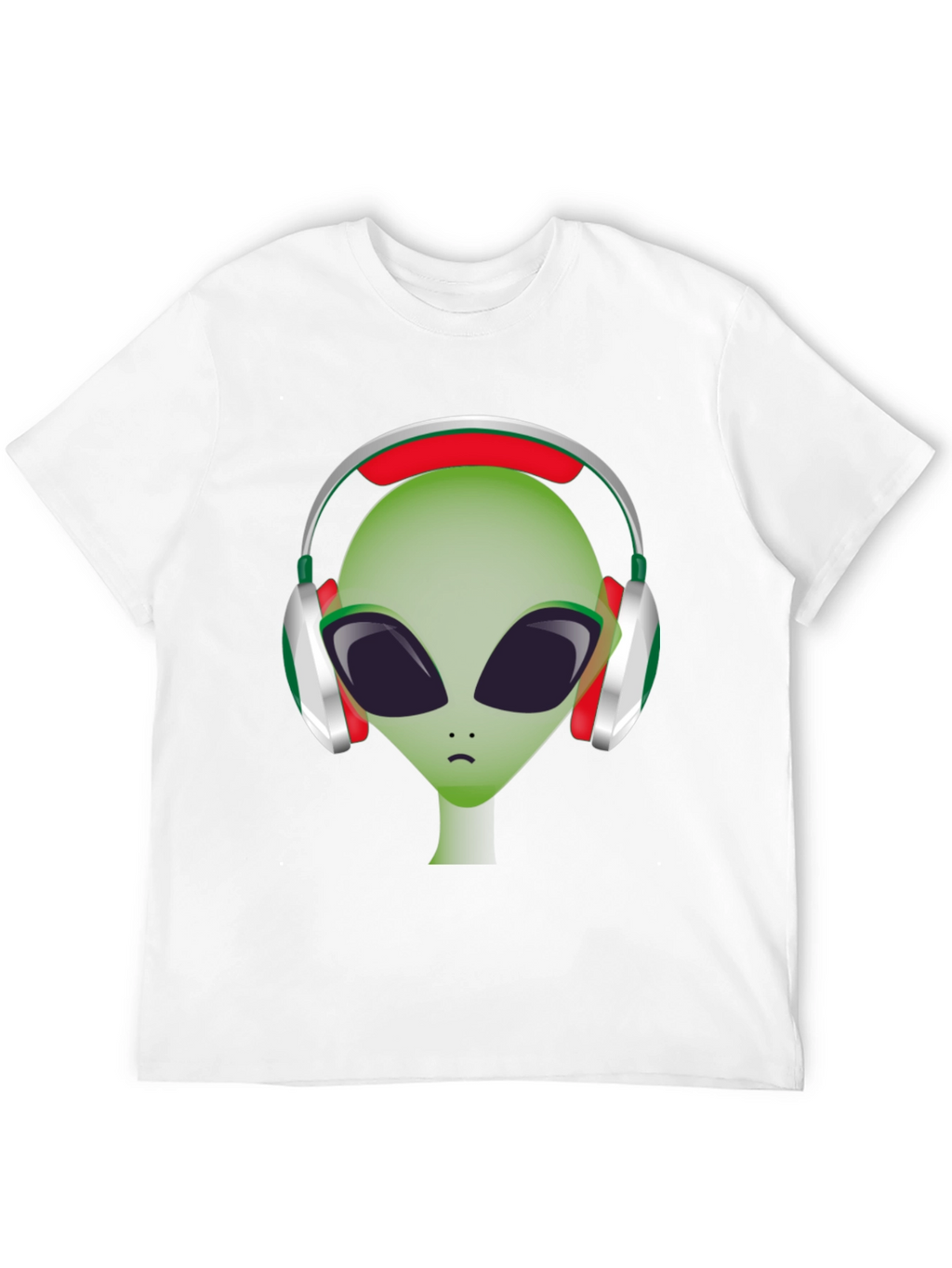 Alien DJ T-Shirt - Green Headphone Graphic Tee