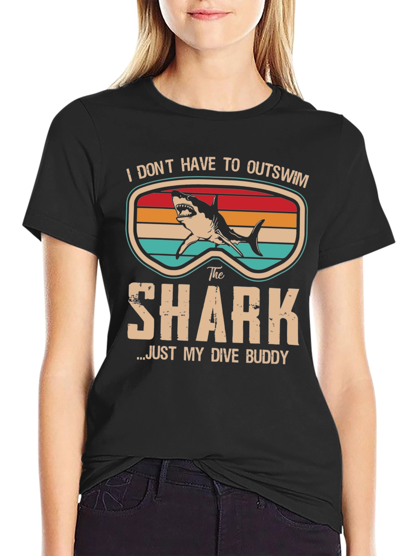 Dive Buddy Shark Graphic Tee - Funny Scuba Diving T-Shirt