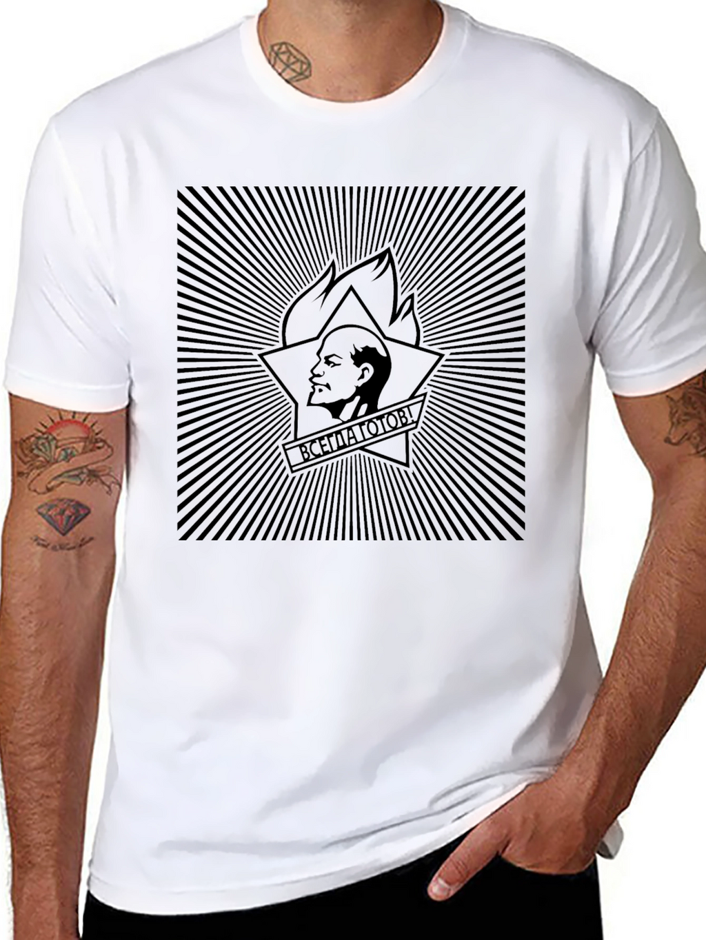 Lenin Always Ready Communist Black T-Shirt