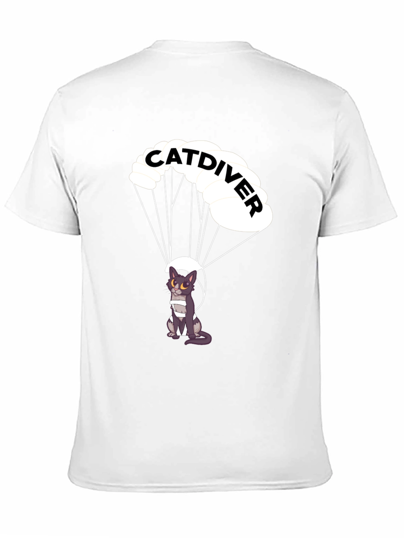 Catdiver T-Shirt - Parachuting Cat Design