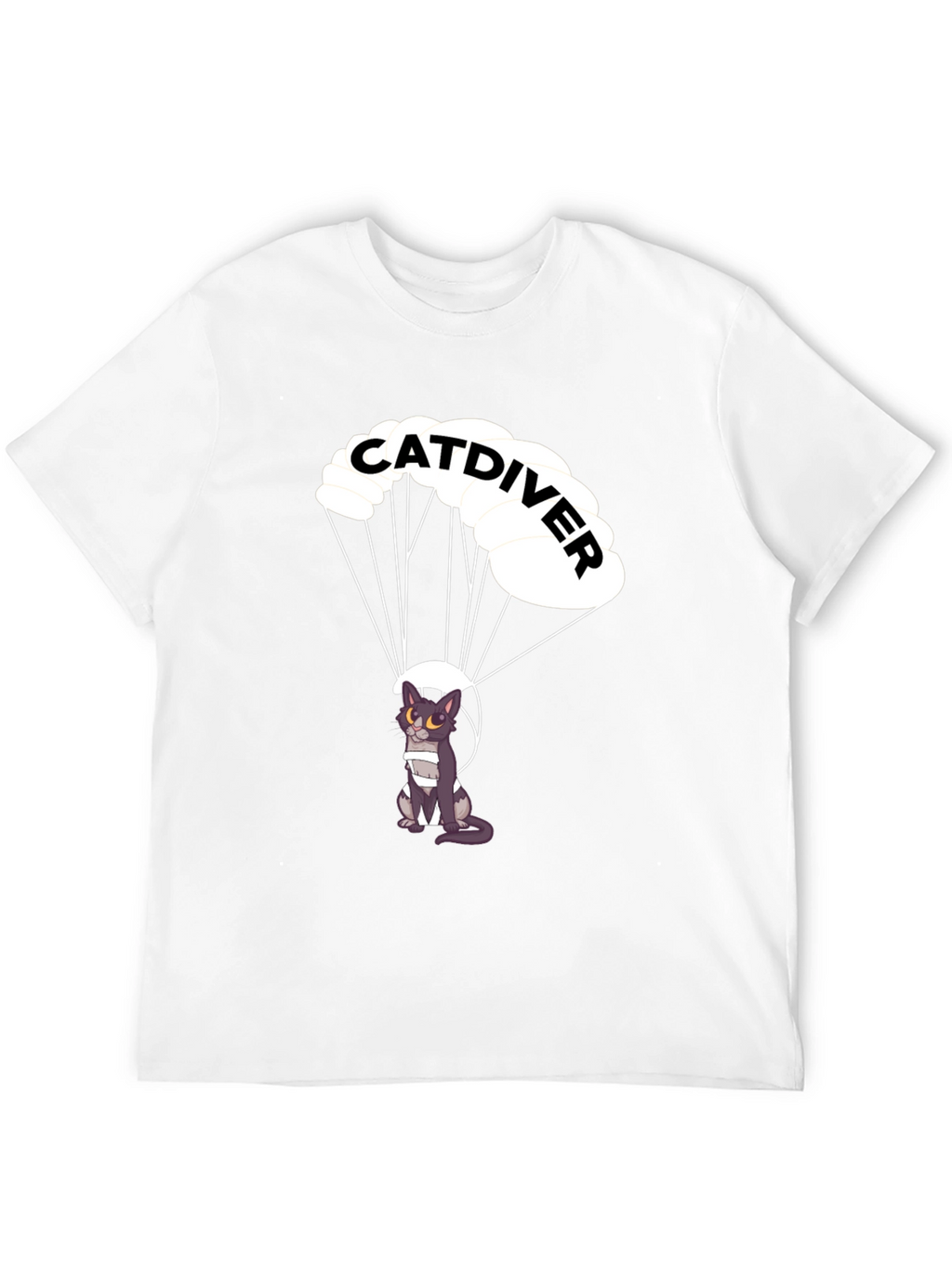 Catdiver T-Shirt - Parachuting Cat Design