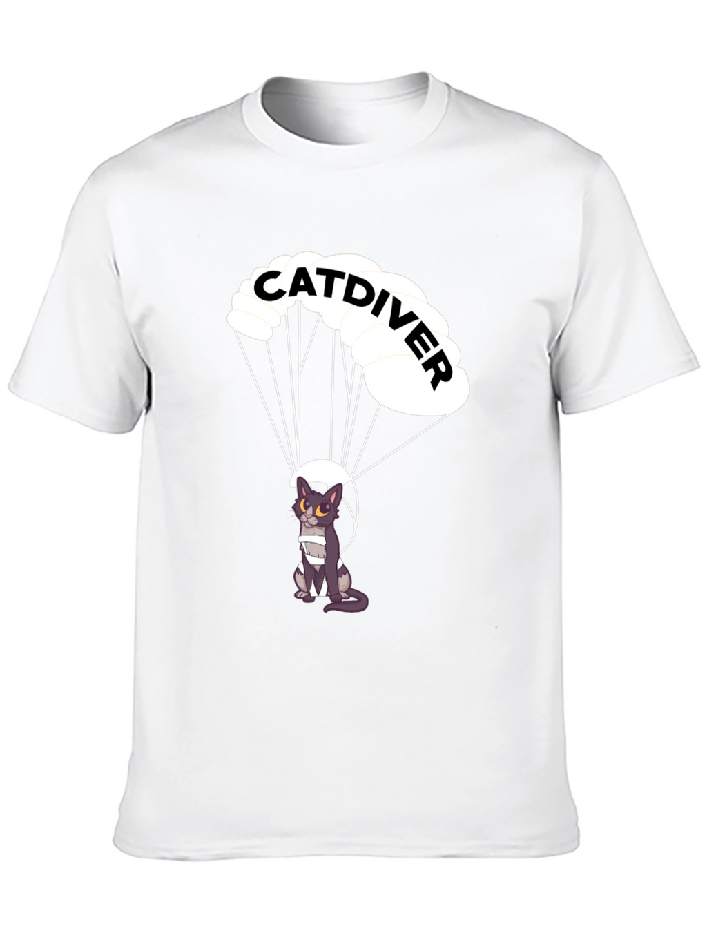 Catdiver T-Shirt - Parachuting Cat Design
