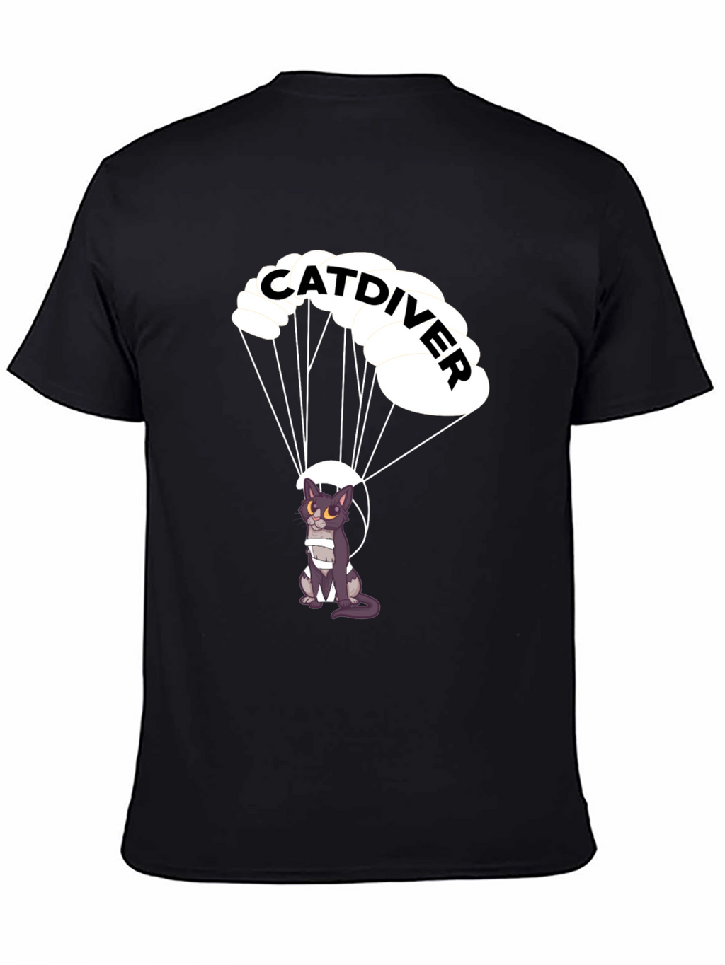 Catdiver T-Shirt - Parachuting Cat Design