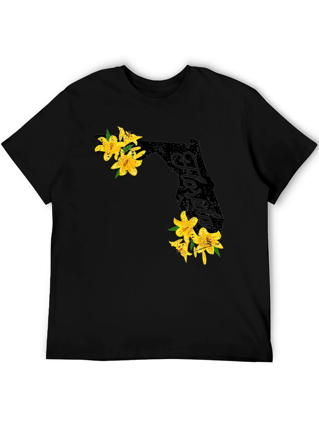 Floral Florida State Black T-Shirt
