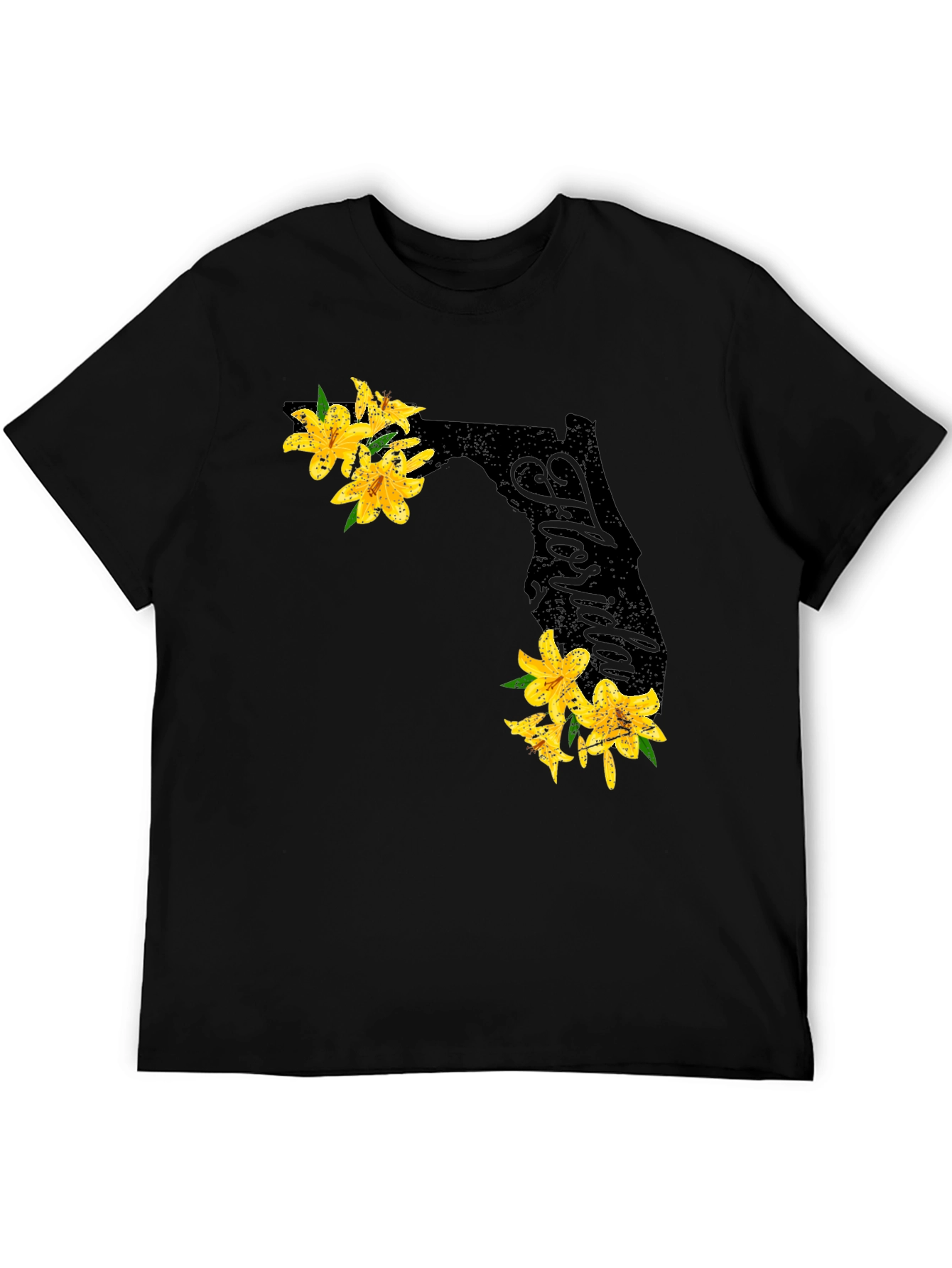 Floral Florida State Black T-Shirt