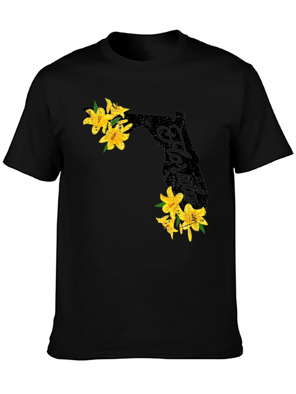Floral Florida State Black T-Shirt