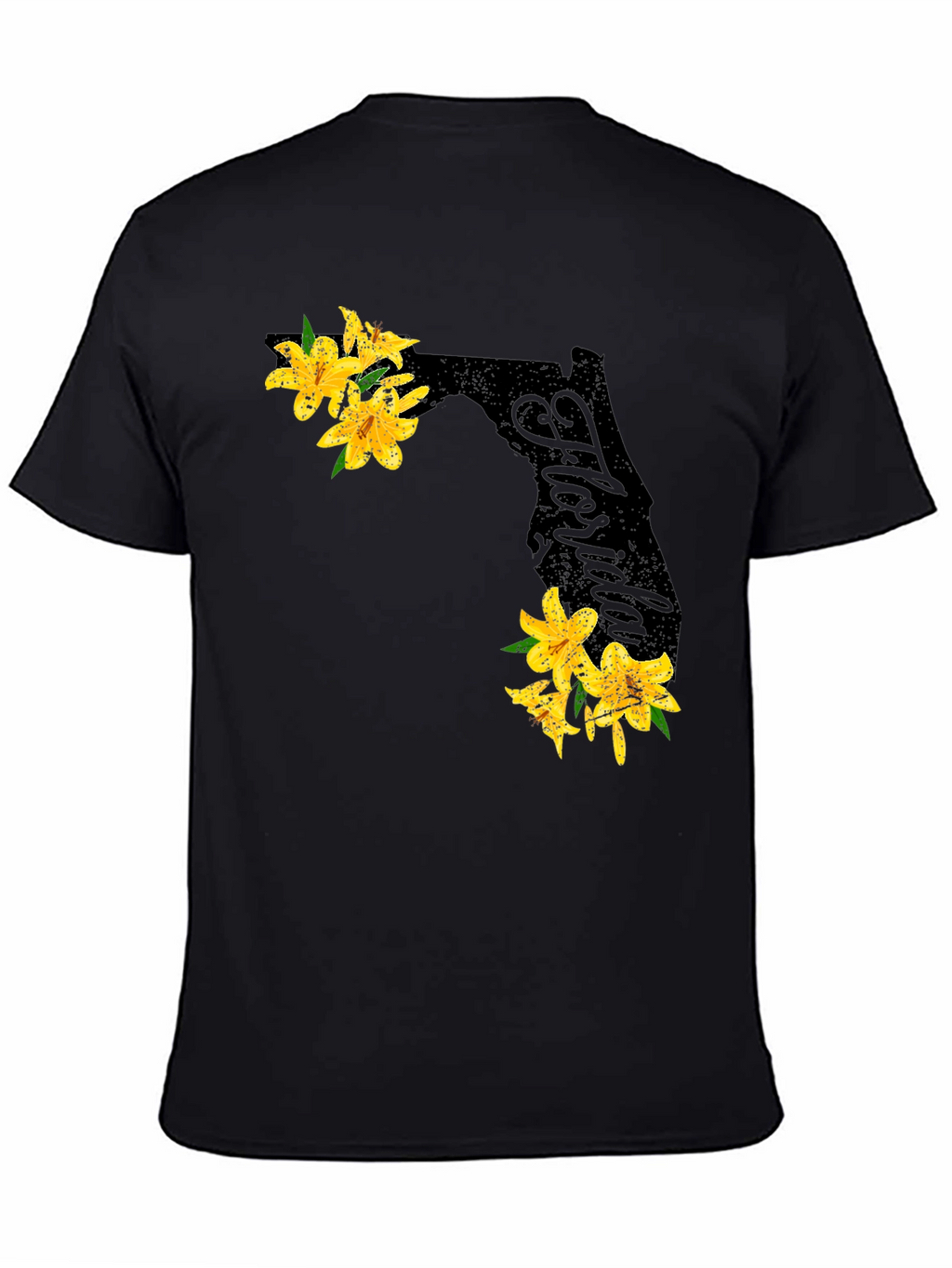 Floral Florida State Black T-Shirt