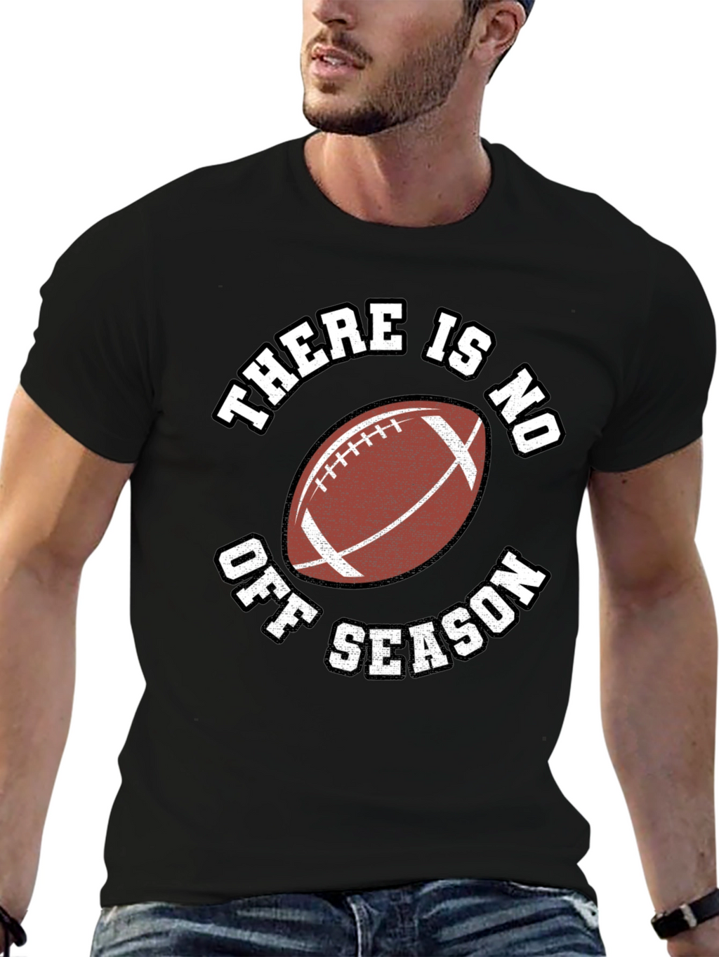 There Is No Off Season Football Graphic Tee