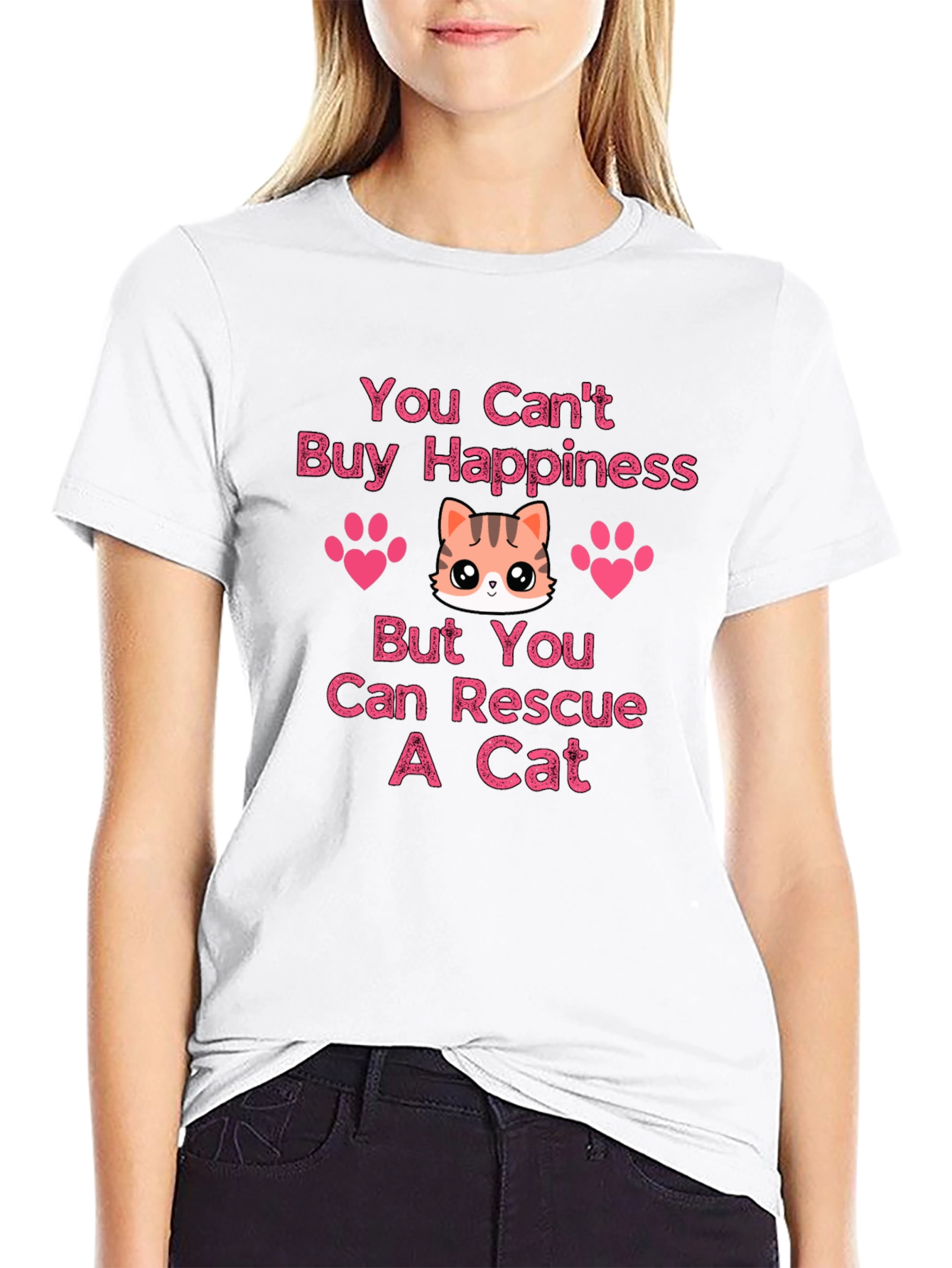 You Cant Buy Happiness Rescue Cat T-Shirt