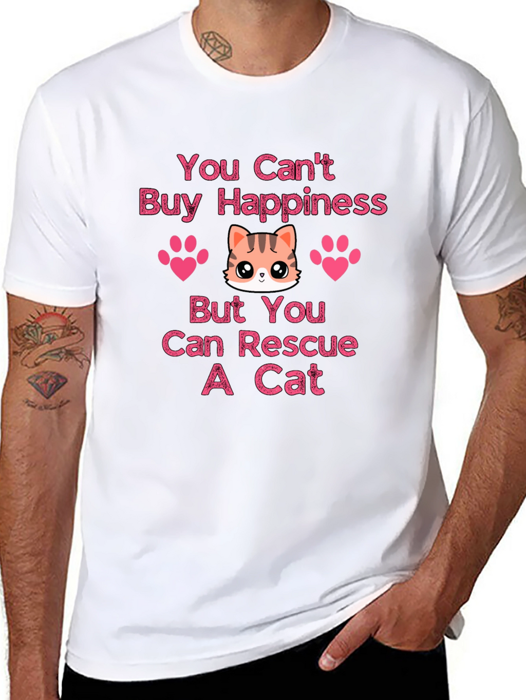 You Cant Buy Happiness Rescue Cat T-Shirt