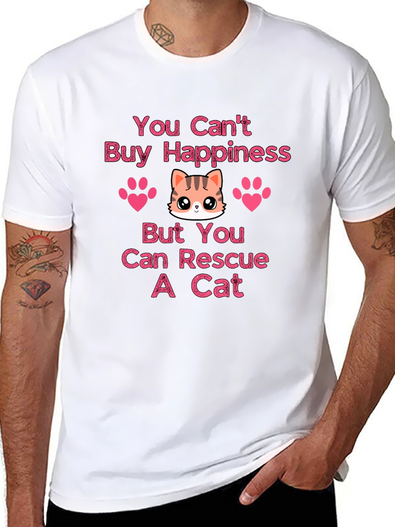 You Cant Buy Happiness Rescue Cat T-Shirt