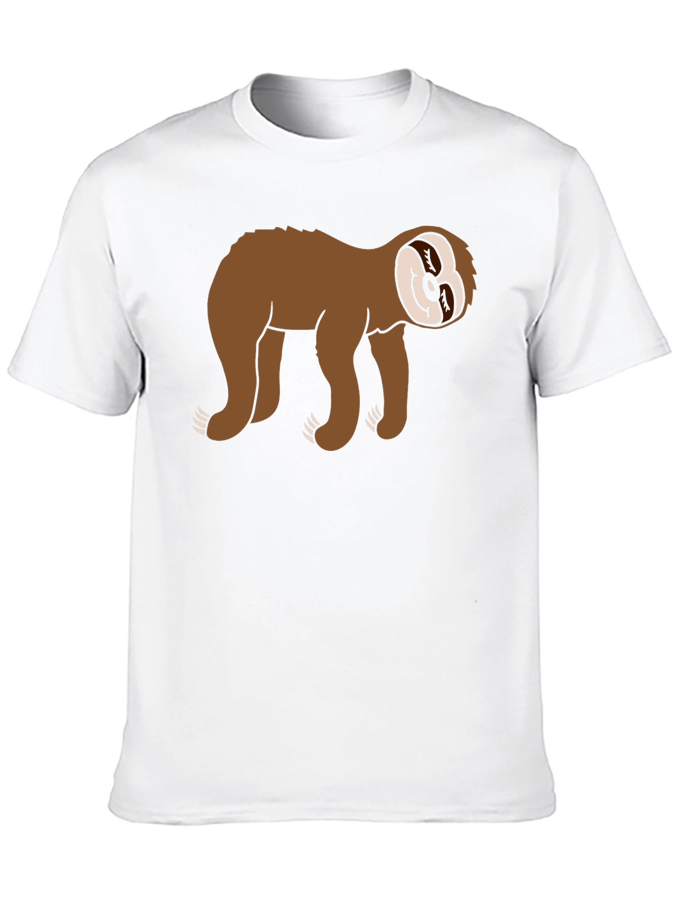 Sloth Graphic Tee - Black Cotton Casual Wear