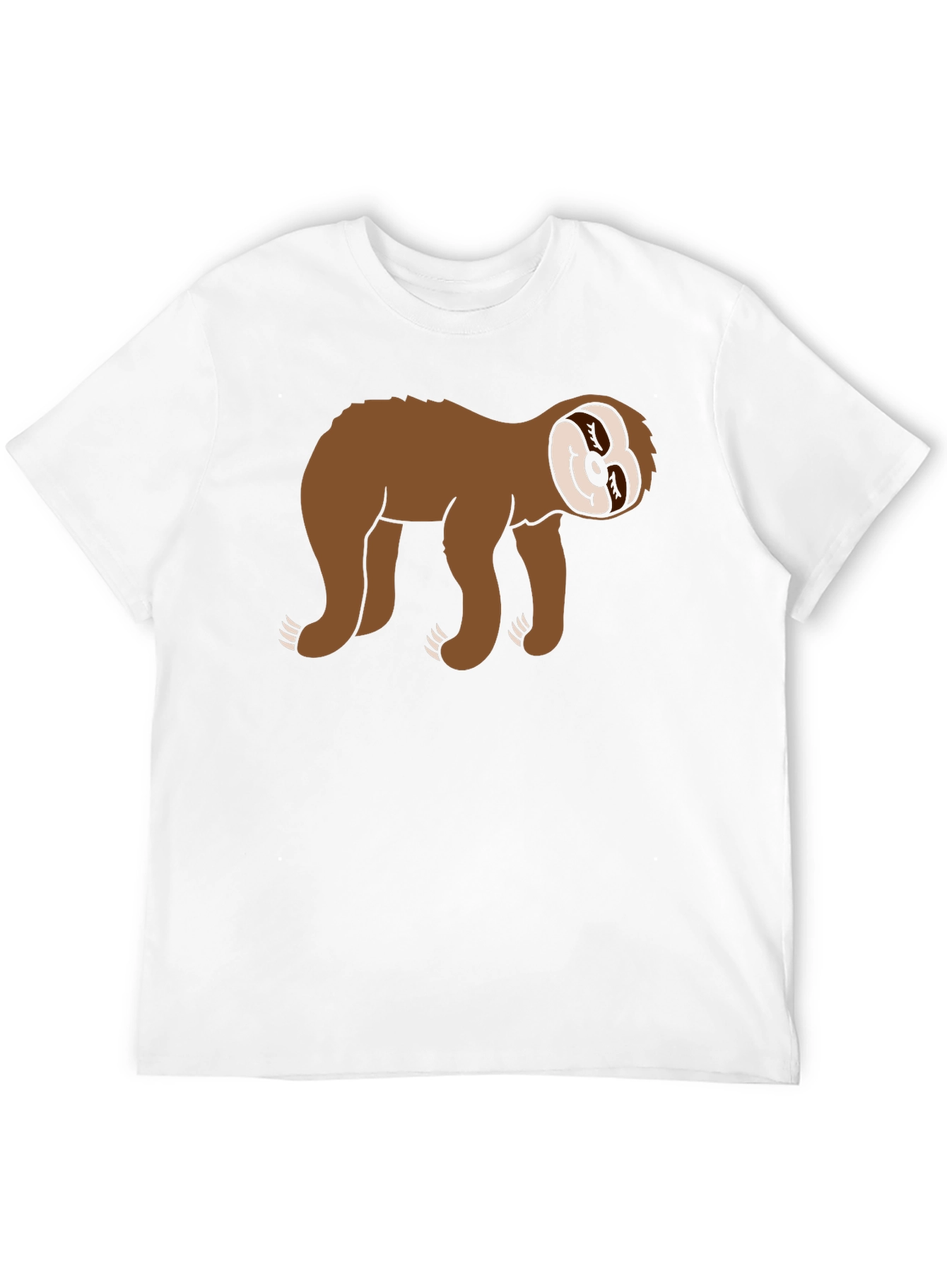 Sloth Graphic Tee - Black Cotton Casual Wear
