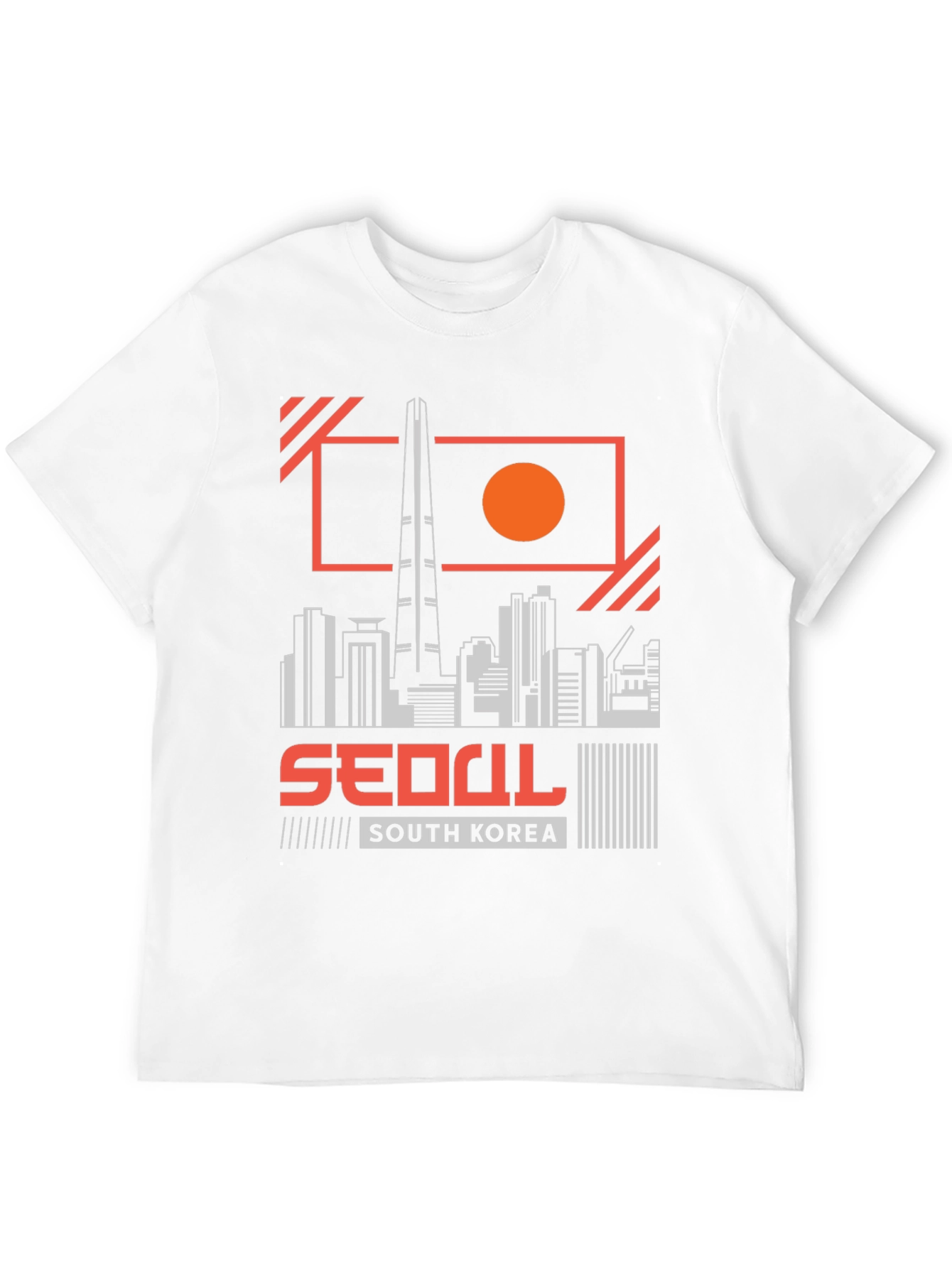 Seoul South Korea Skyline Black Graphic Tee