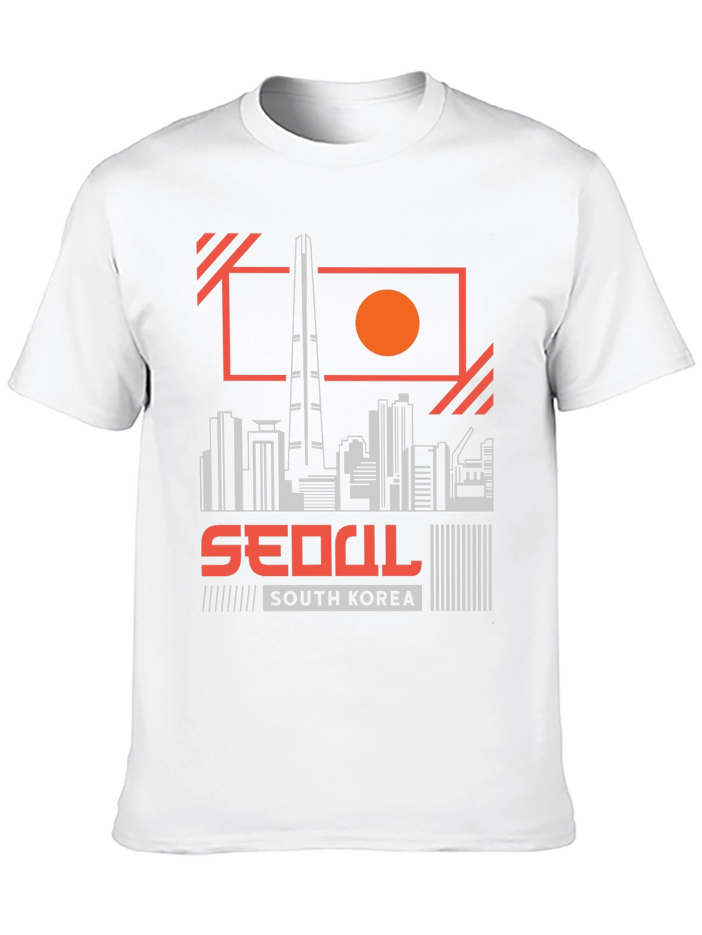 Seoul South Korea Skyline Black Graphic Tee