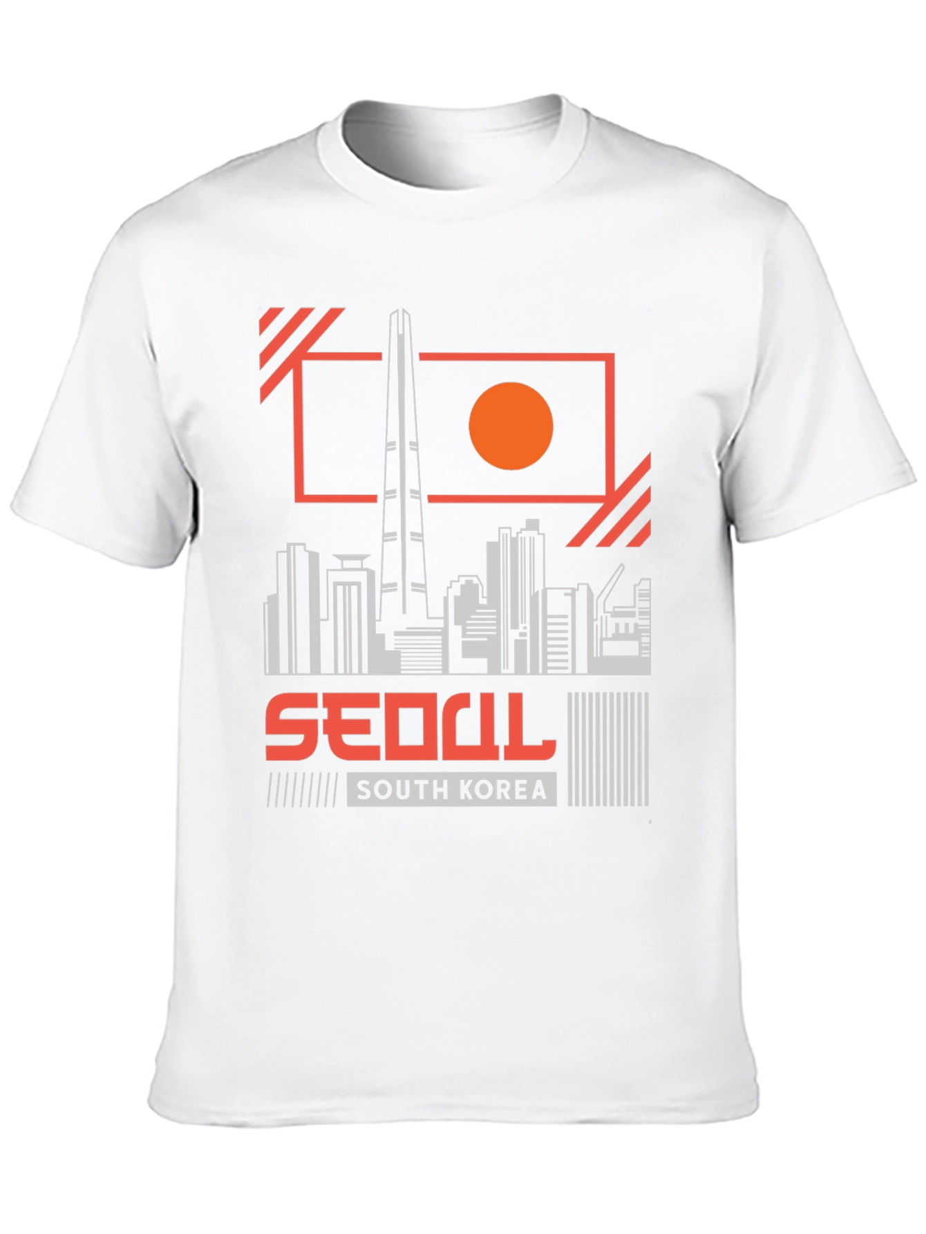 Seoul South Korea Skyline Black Graphic Tee