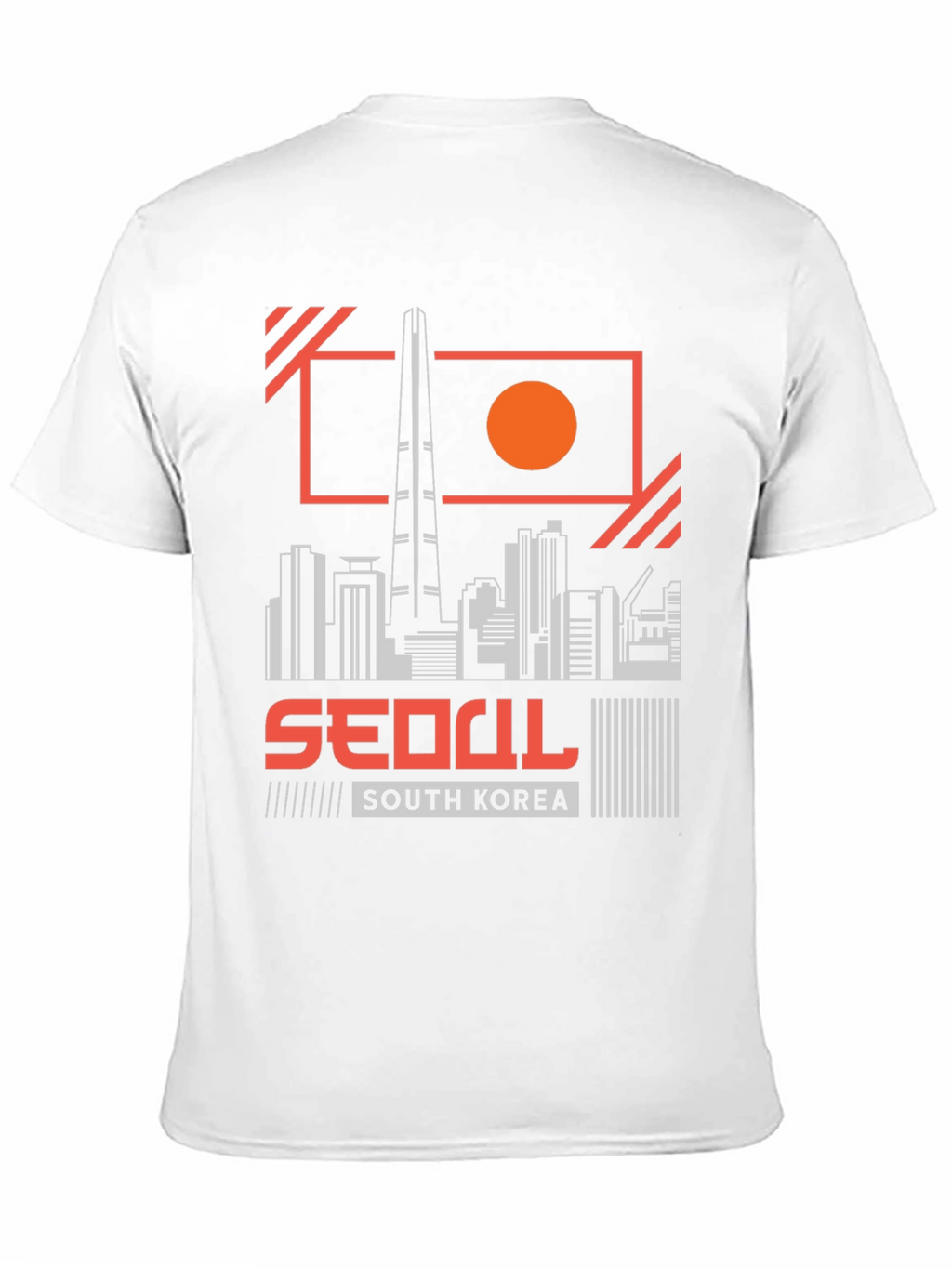 Seoul South Korea Skyline Black Graphic Tee