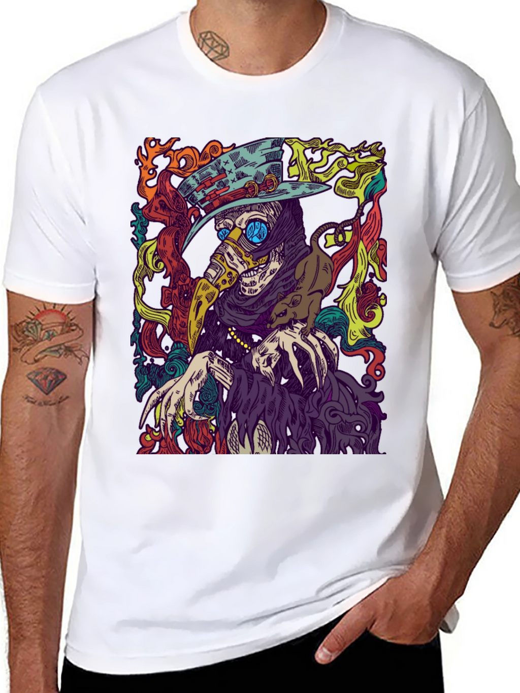 Plague Doctor Graphic Tee - Mens Black T-Shirt